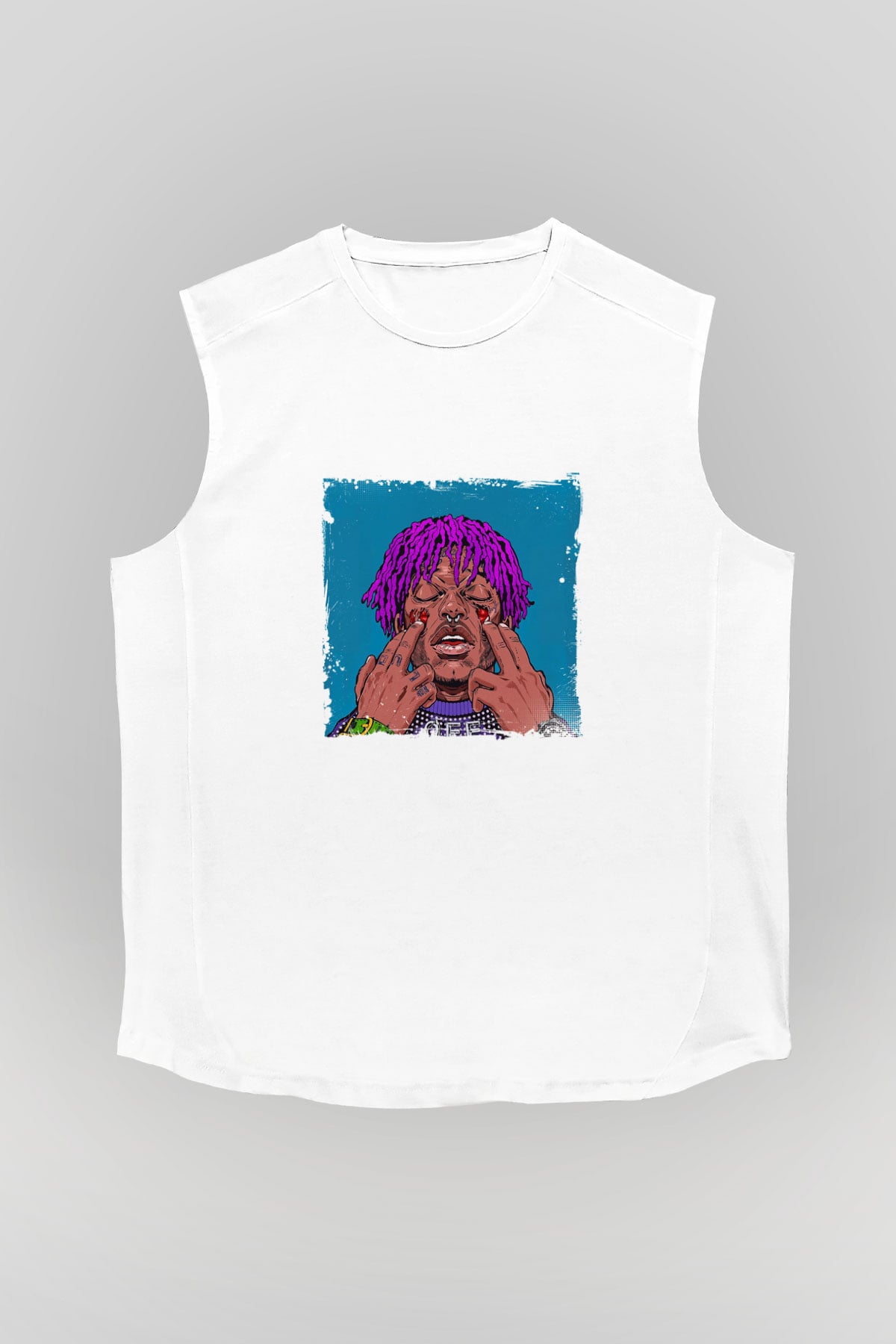 Lil Uzi Vert Baskılı Unisex Beyaz Kolsuz Tişört