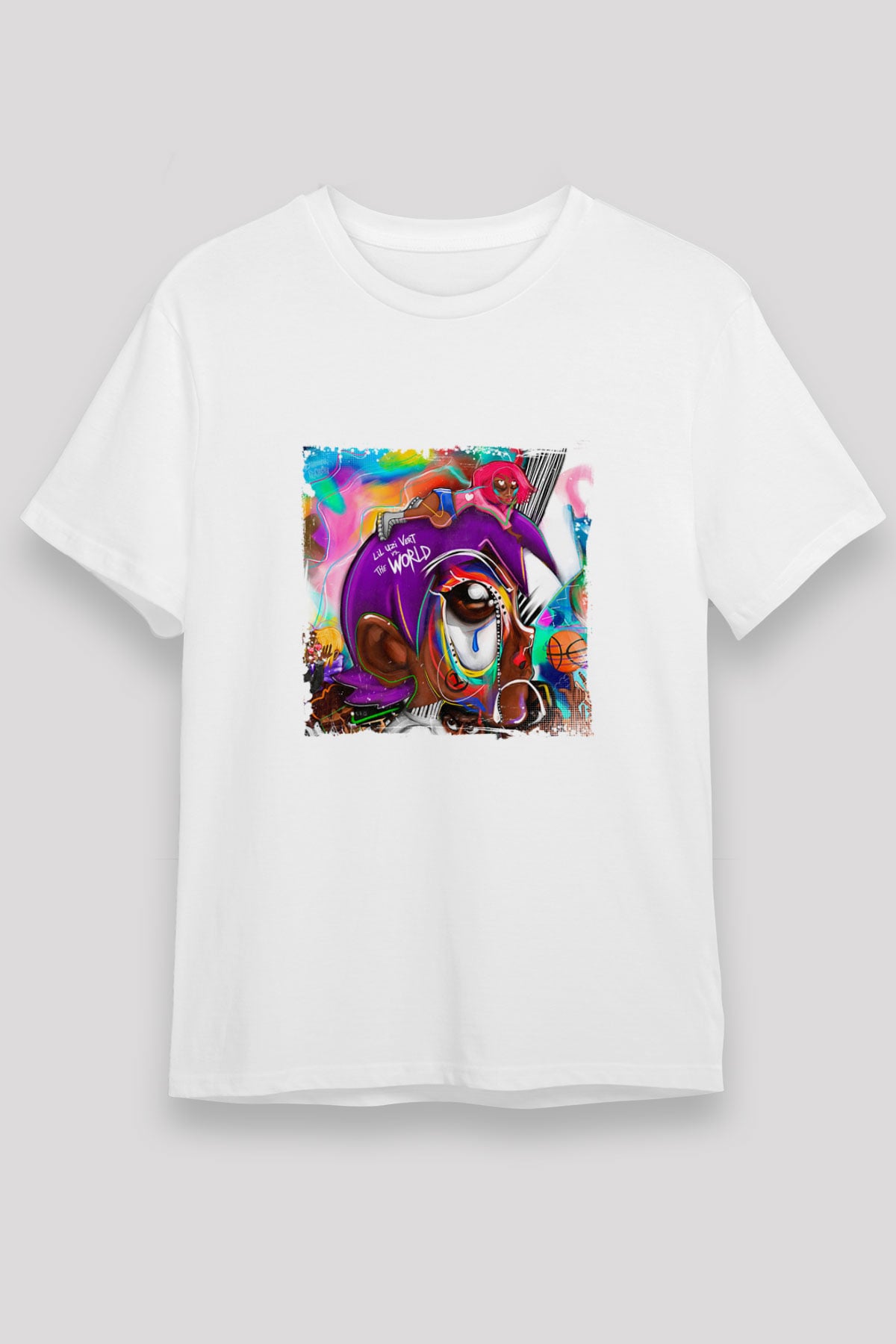 Lil Uzi Vert Baskılı Unisex Beyaz Tişört
