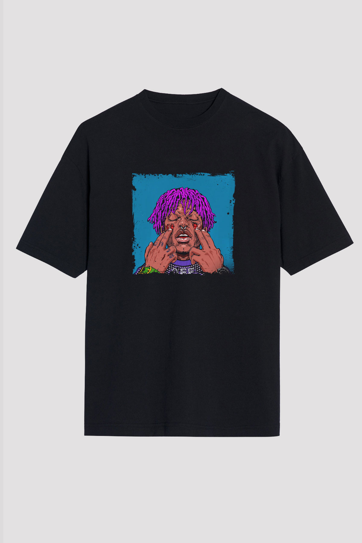 Lil Uzi Vert Baskılı Unisex Oversize Siyah Tişört