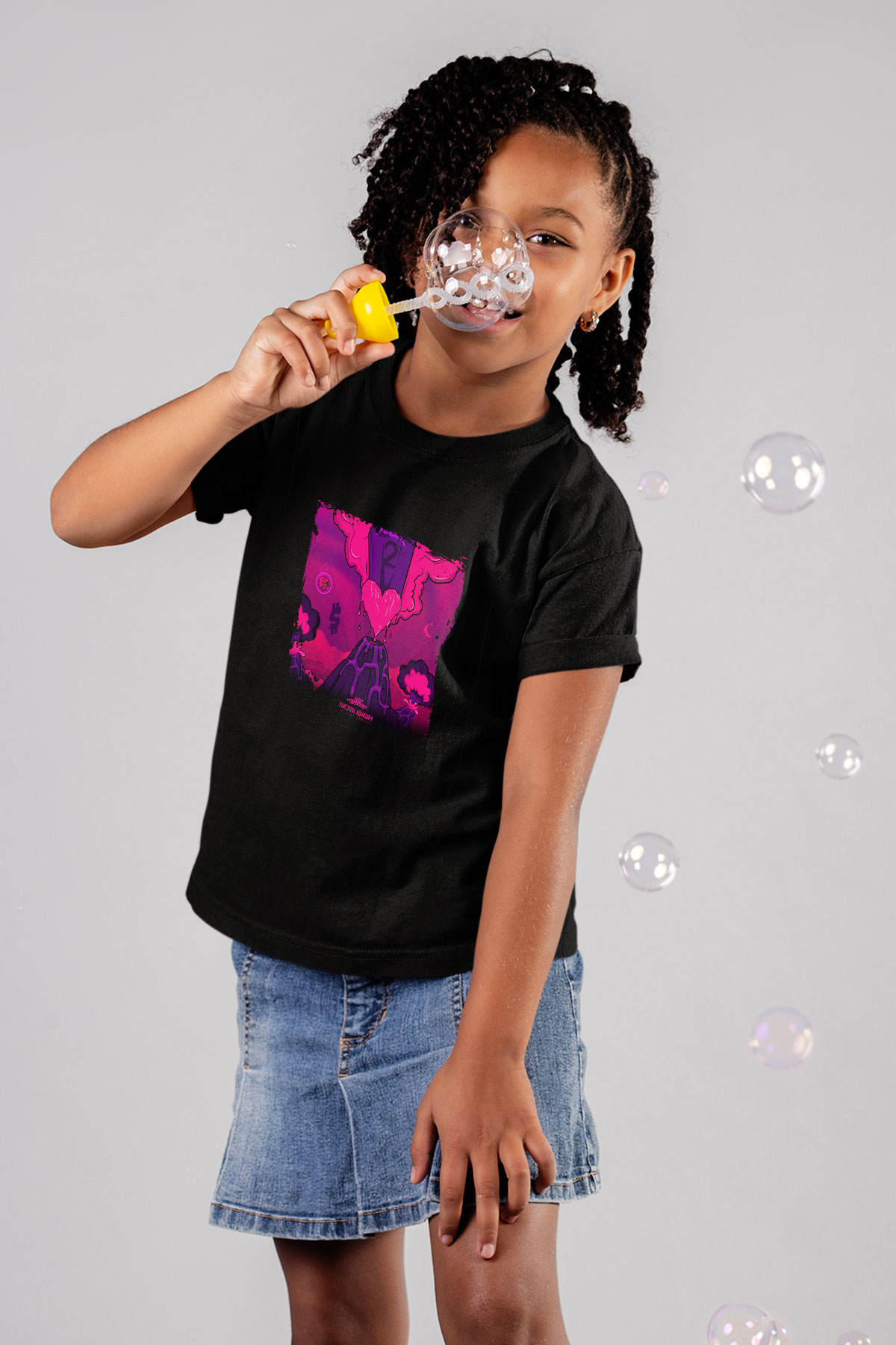 Lil Uzi Vert Baskılı Unisex Siyah Çocuk Tişört