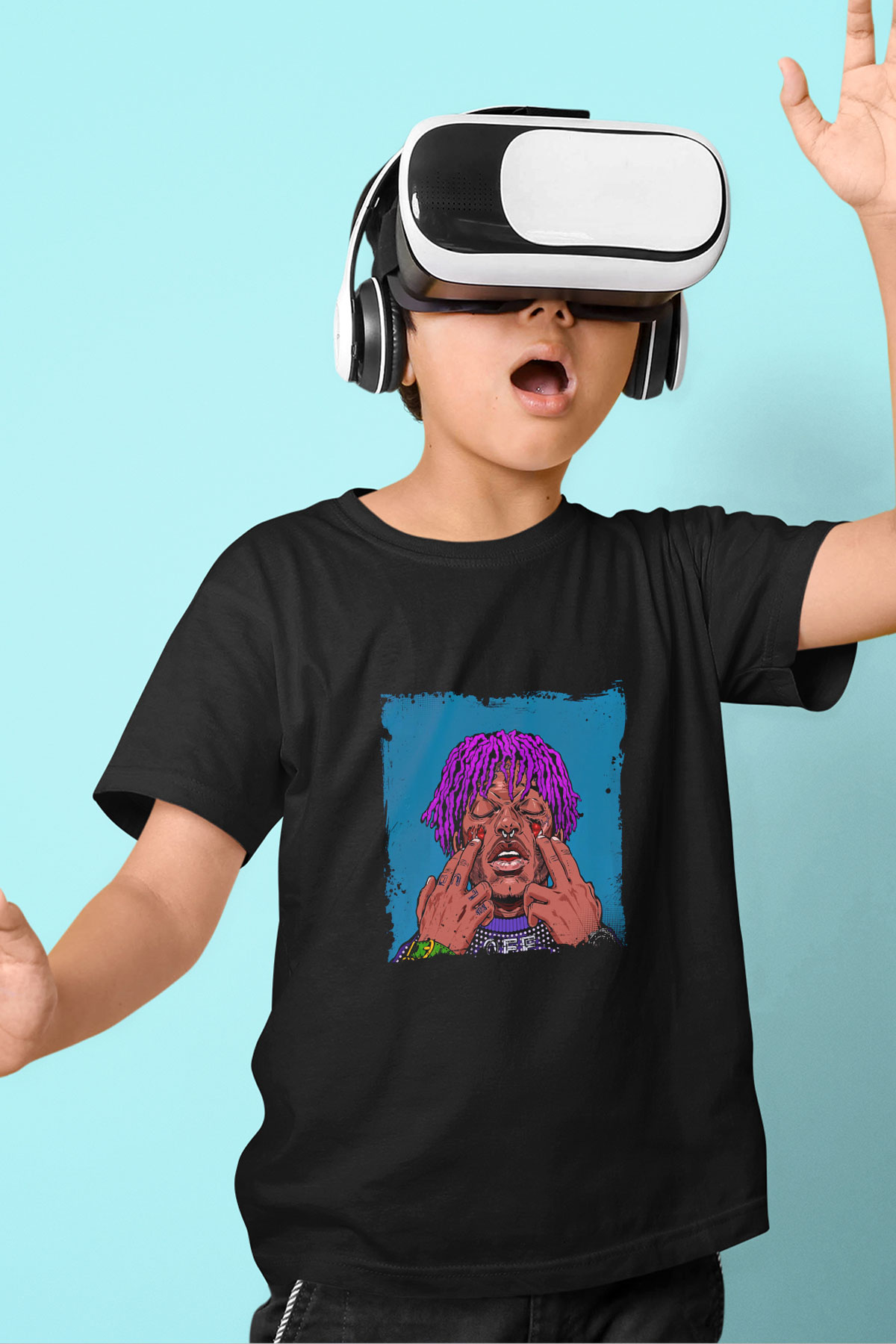 Lil Uzi Vert Baskılı Unisex Siyah Çocuk Tişört