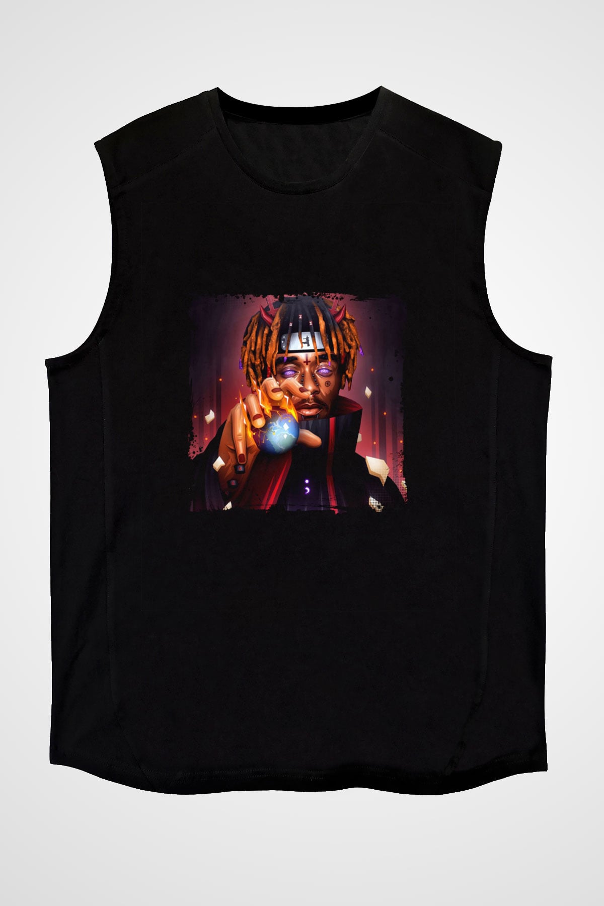 Lil Uzi Vert Baskılı Unisex Siyah Kolsuz Tişört