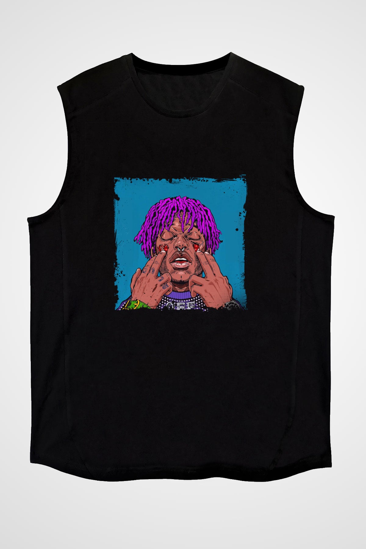 Lil Uzi Vert Baskılı Unisex Siyah Kolsuz Tişört