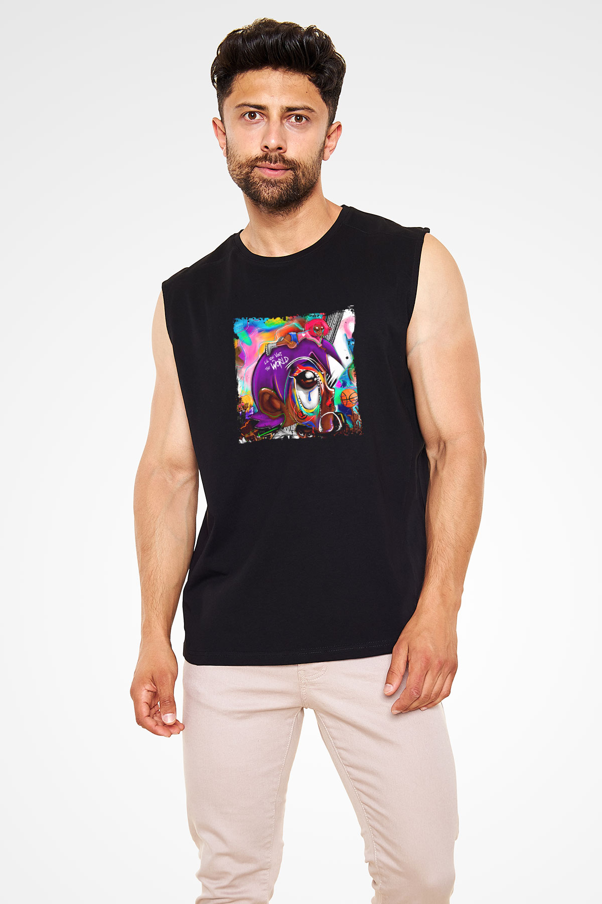 Lil Uzi Vert Baskılı Unisex Siyah Kolsuz Tişört