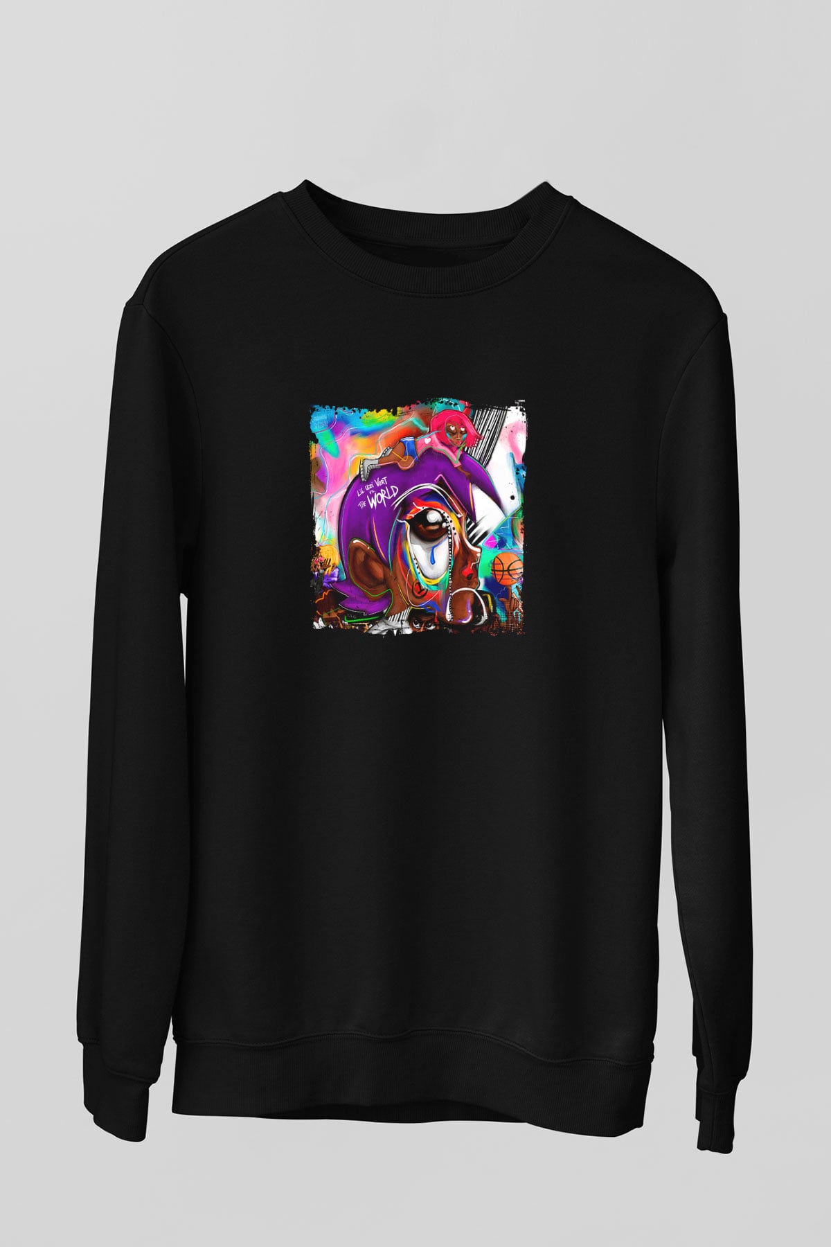 Lil Uzi Vert Baskılı Unisex Siyah Sweatshirt