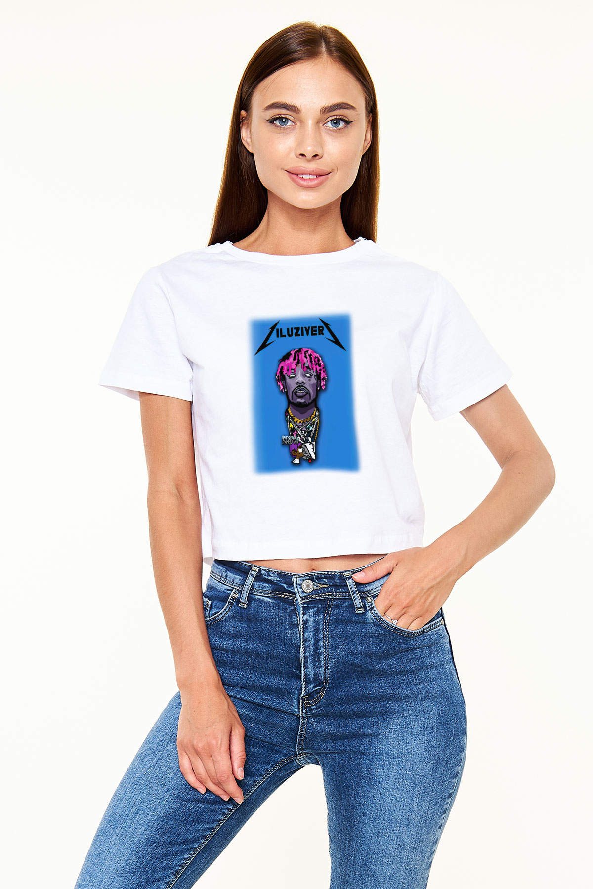 Lil Uzi Vert Beyaz Croptop Tişört