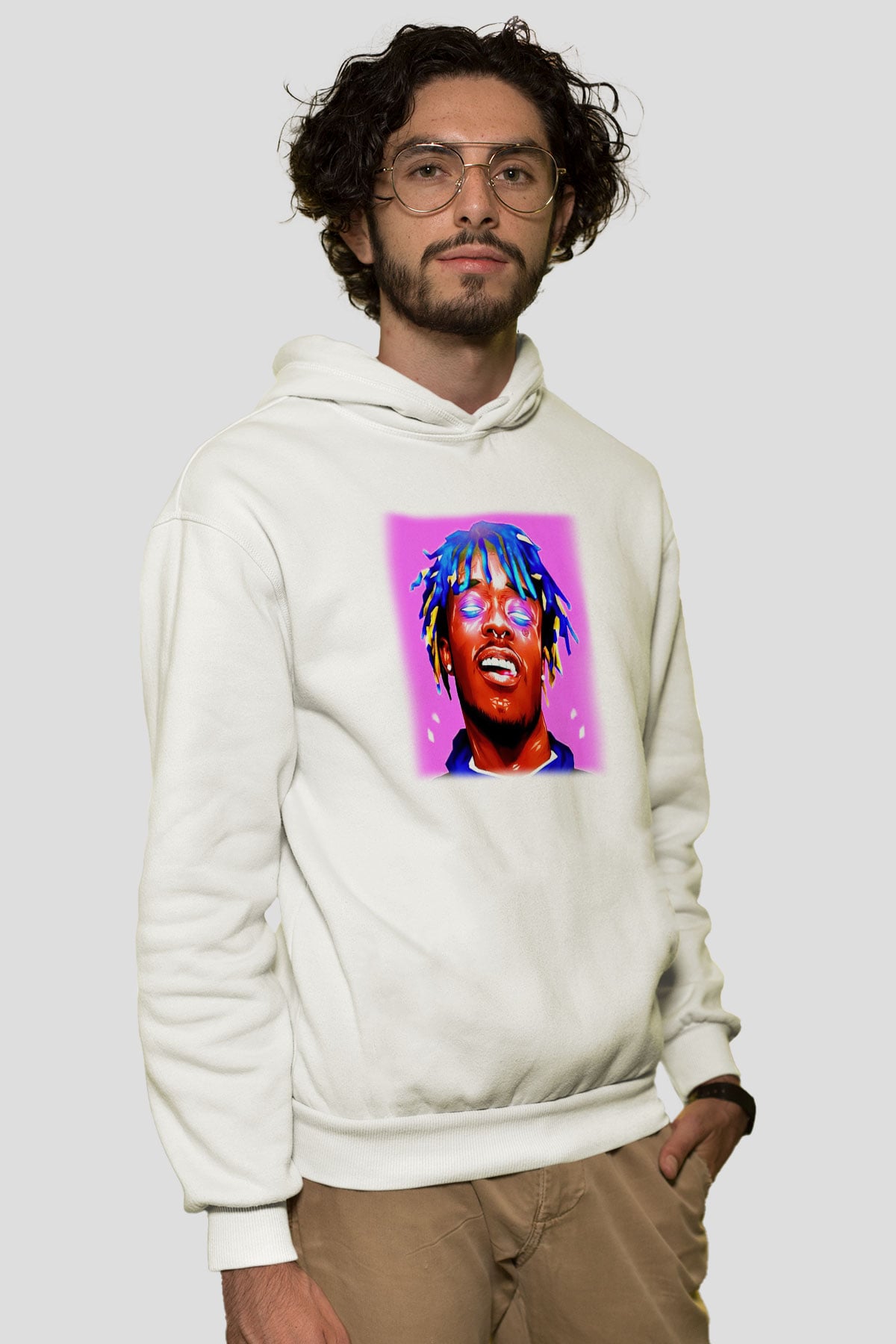Lil Uzi Vert Beyaz Unisex Kapşonlu Sweatshirt