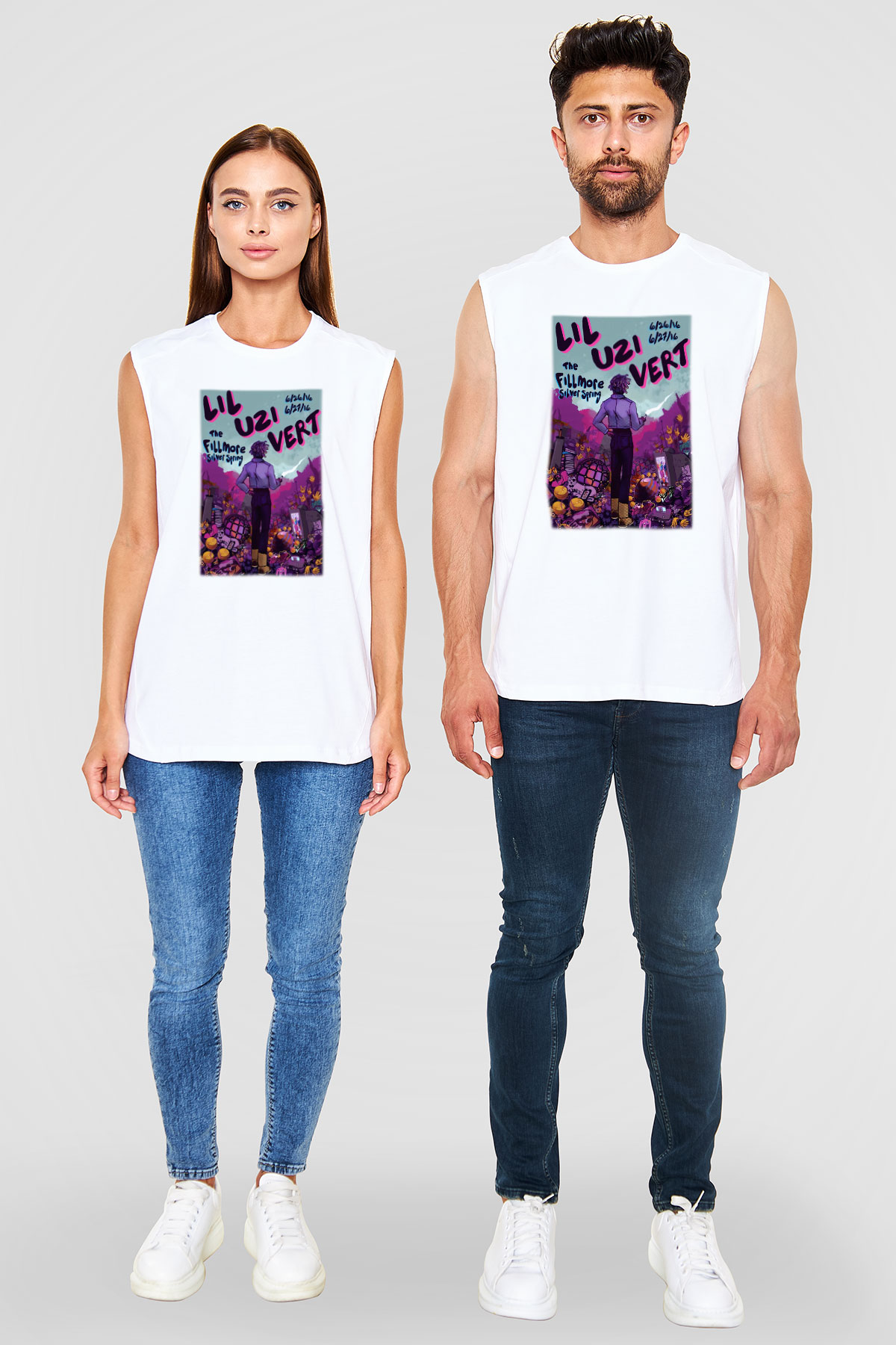 Lil Uzi Vert Beyaz Unisex Kolsuz Tişört