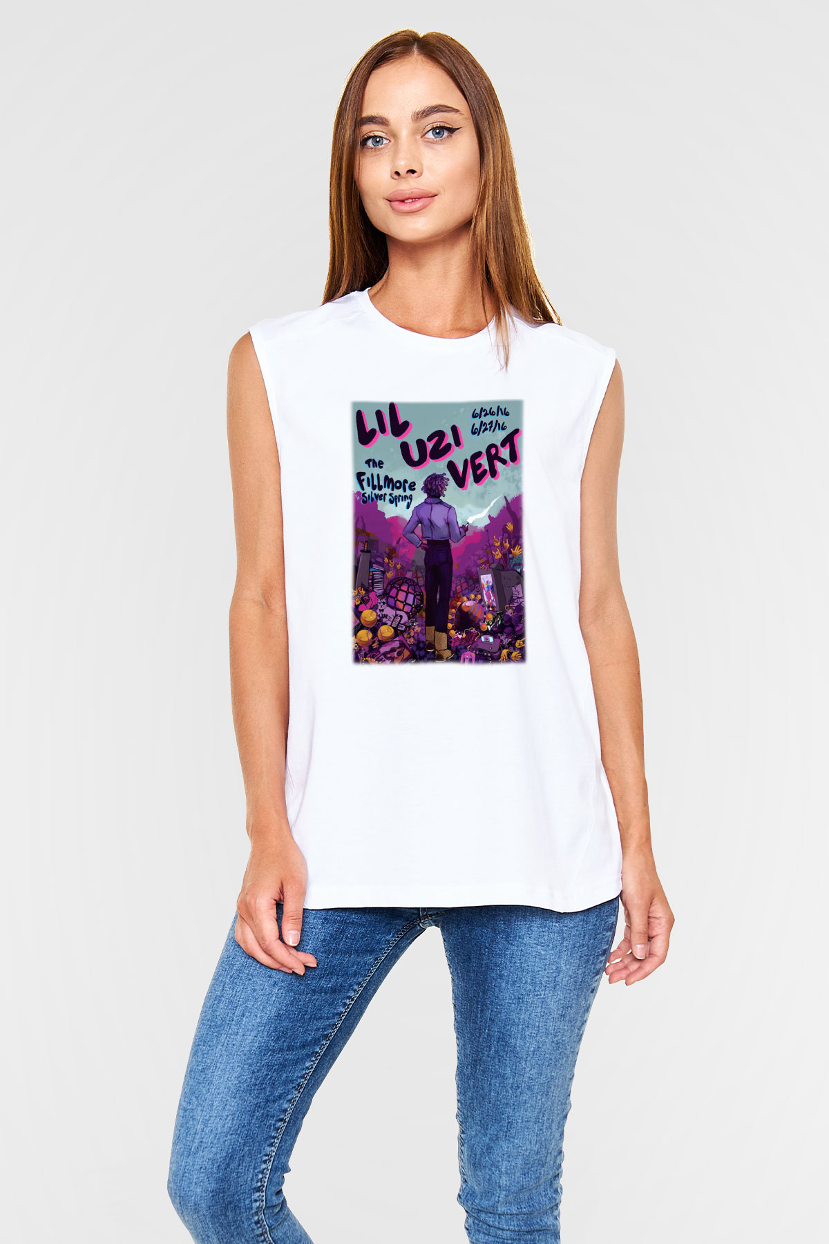 Lil Uzi Vert Beyaz Unisex Kolsuz Tişört