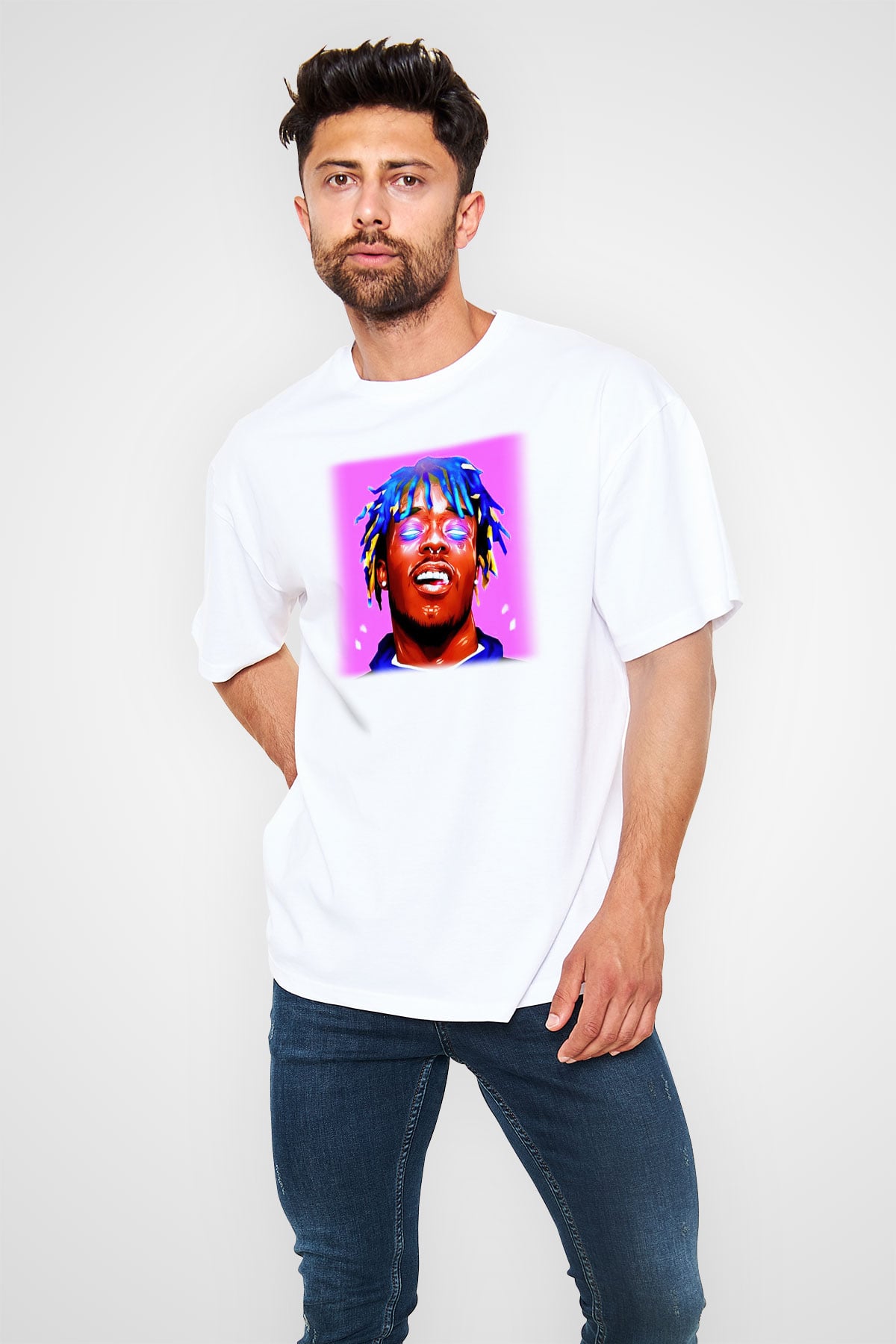 Lil Uzi Vert Beyaz Unisex Oversize Tişört T-Shirt