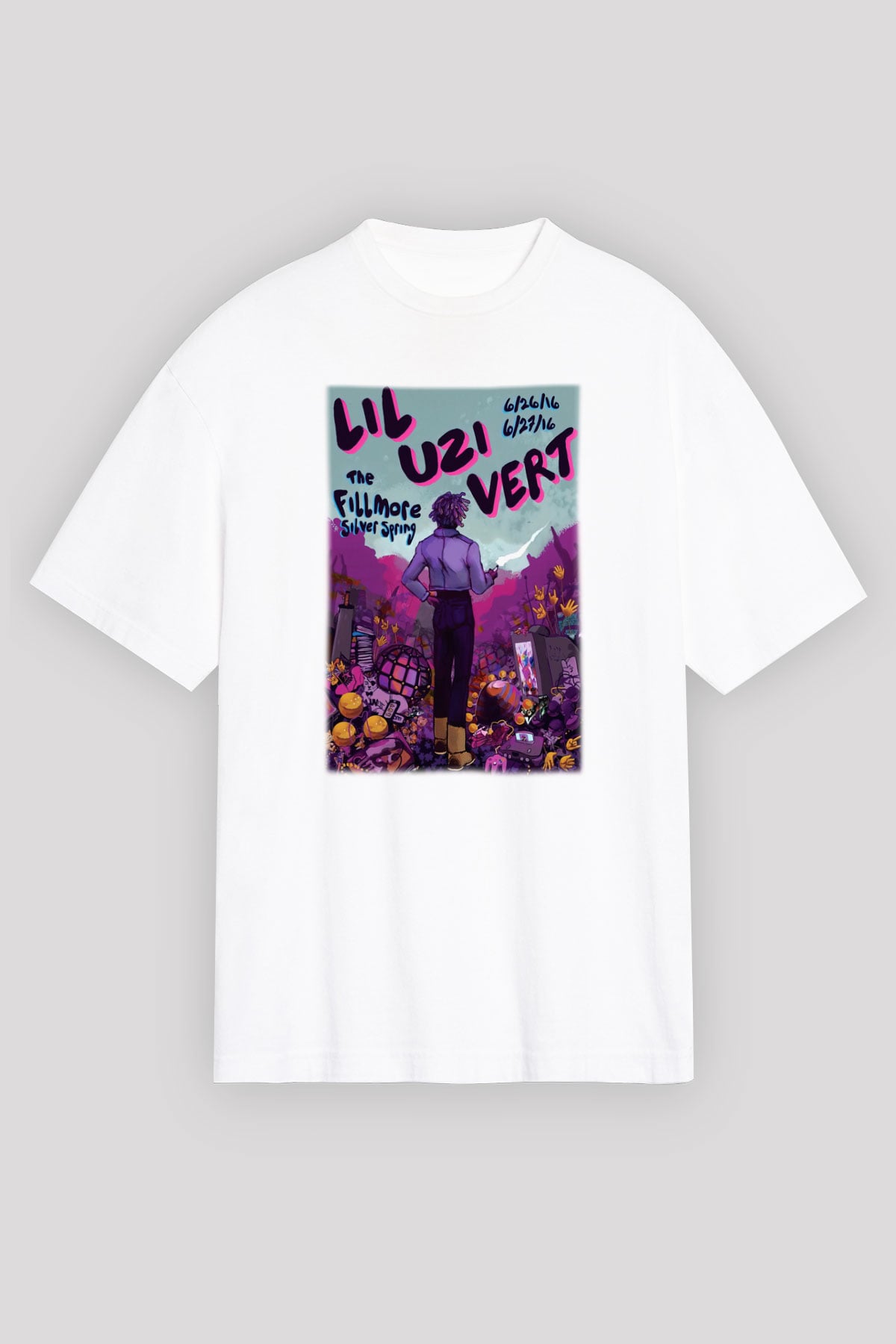 Lil Uzi Vert Beyaz Unisex Oversize Tişört T-Shirt
