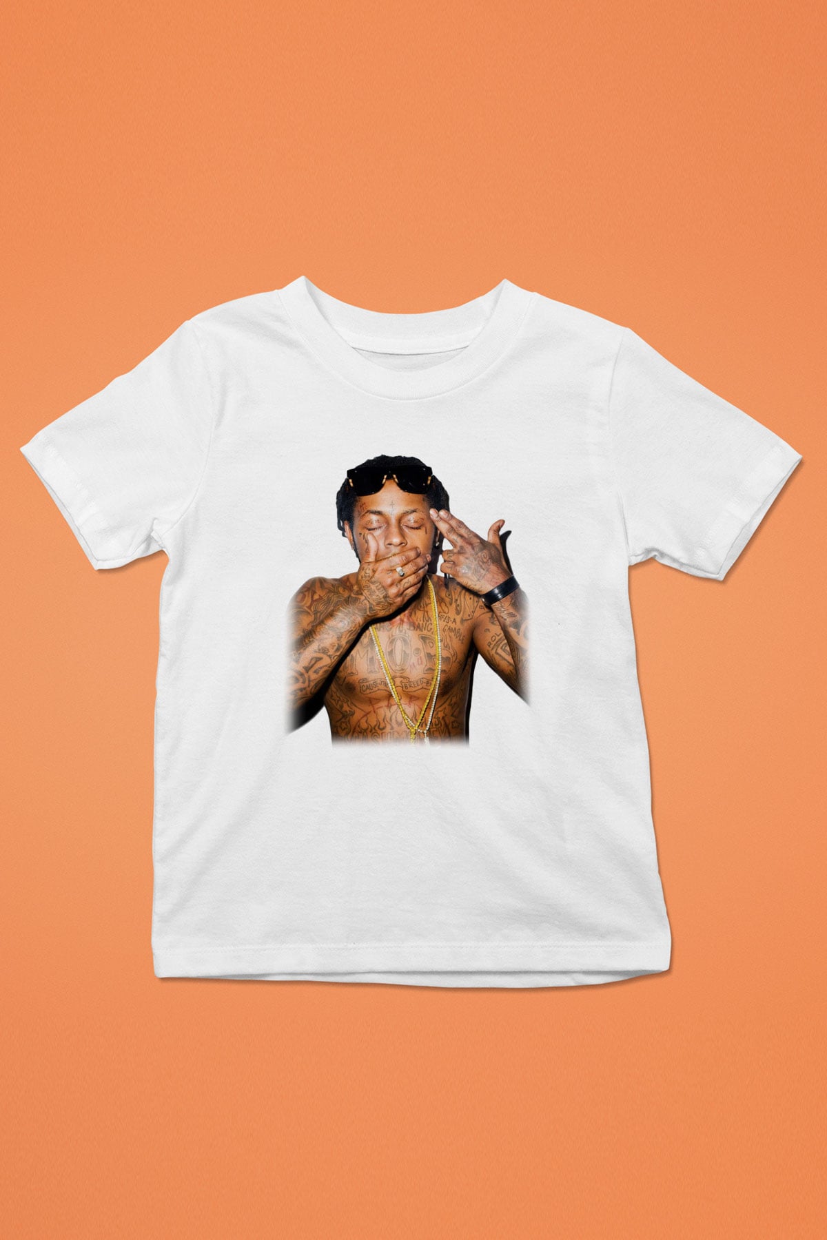 Lil Wayne Baskılı Beyaz Unisex Çocuk Tişört
