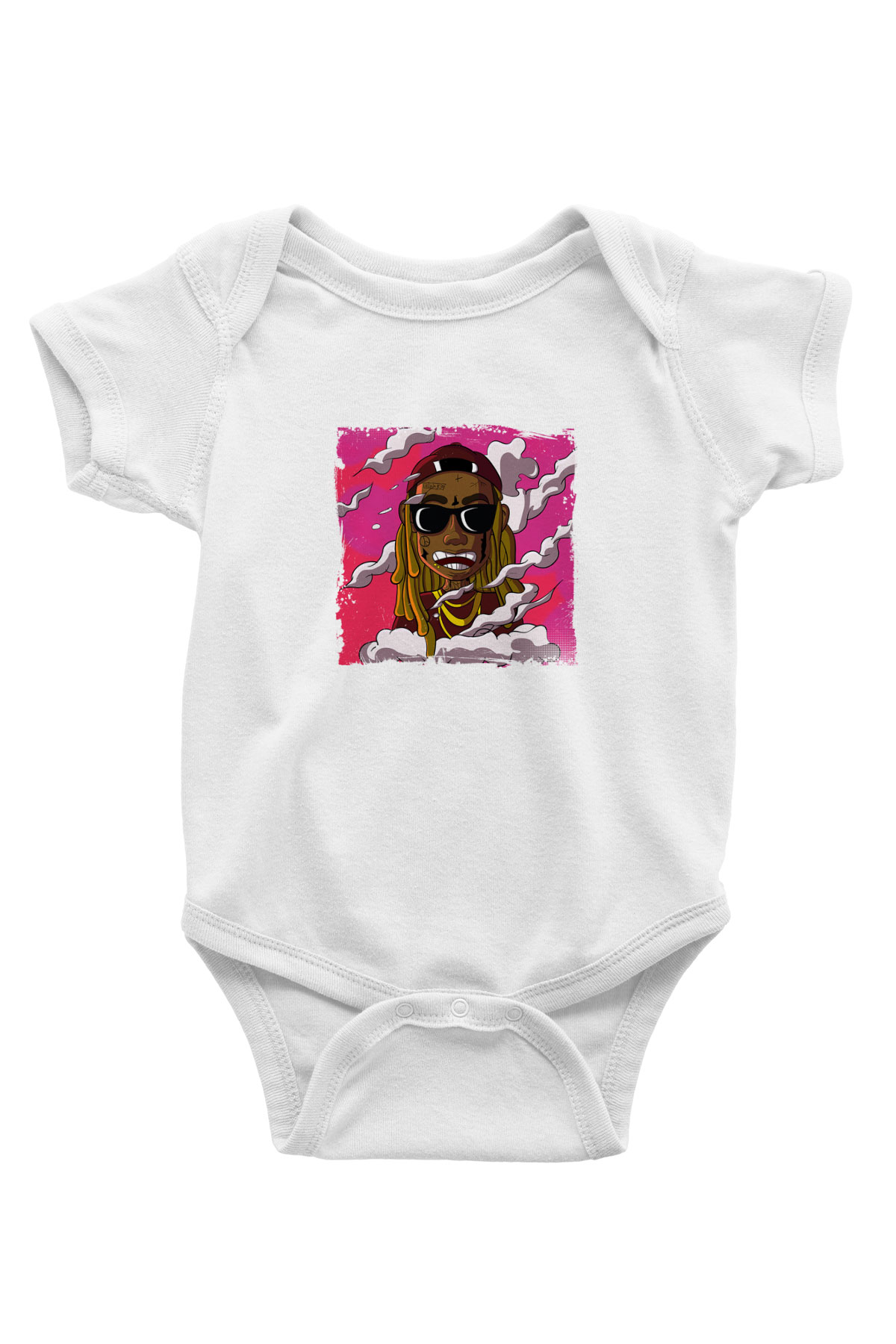 Lil Wayne Baskılı Unisex Beyaz Bebek Body - Zıbın