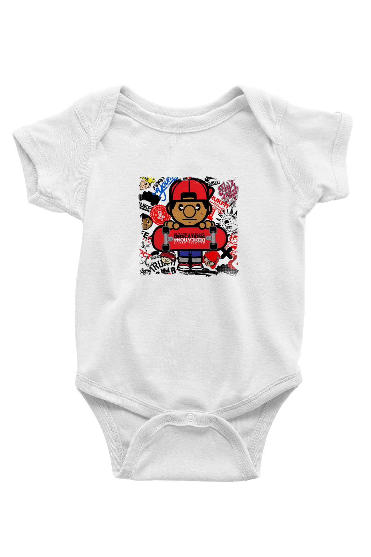 Lil Wayne Baskılı Unisex Beyaz Bebek Body - Zıbın