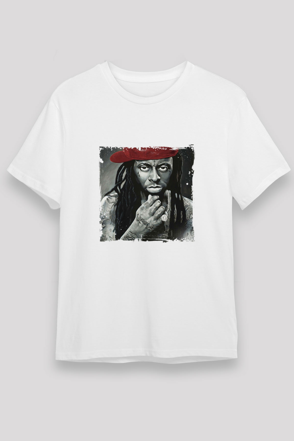 Lil Wayne Baskılı Unisex Beyaz Tişört