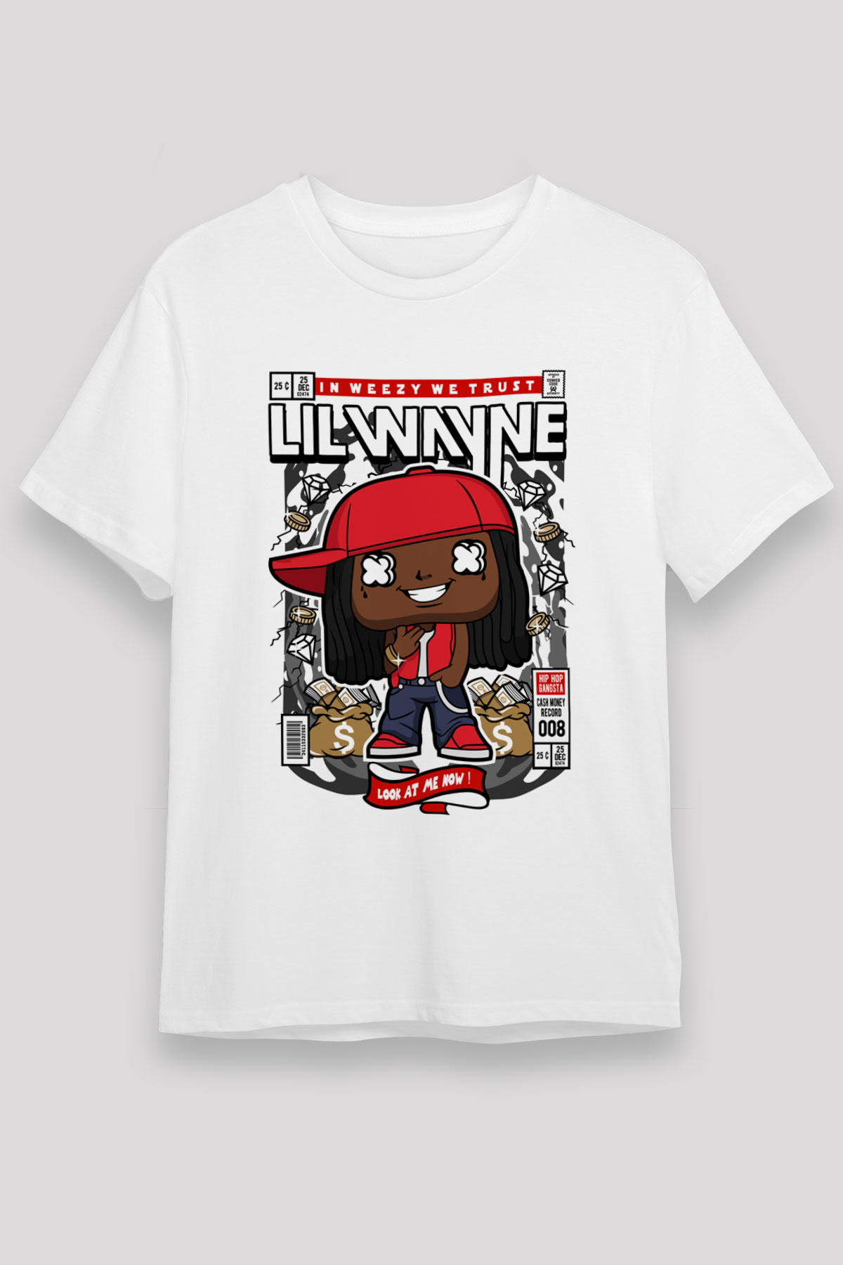 Lil Wayne Baskılı Unisex Beyaz Tişört