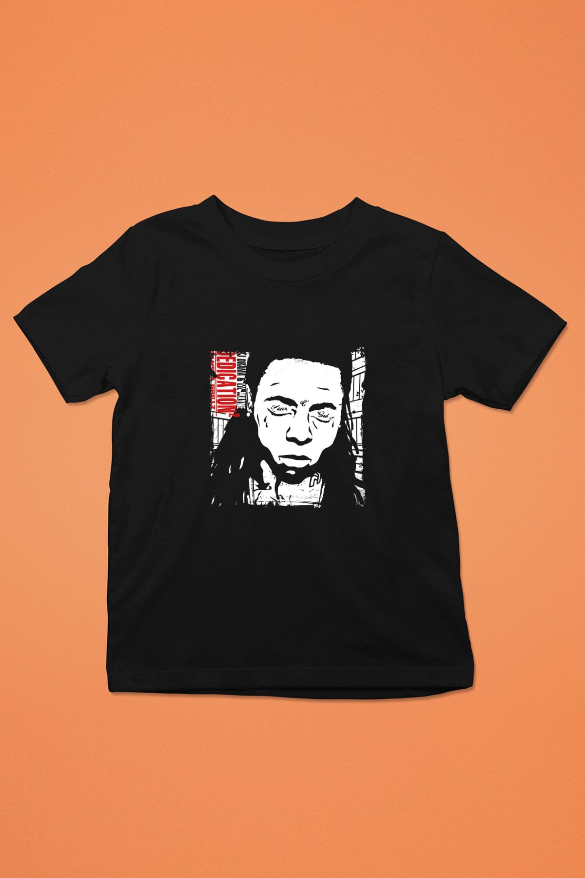 Lil Wayne Baskılı Unisex Siyah Çocuk Tişört