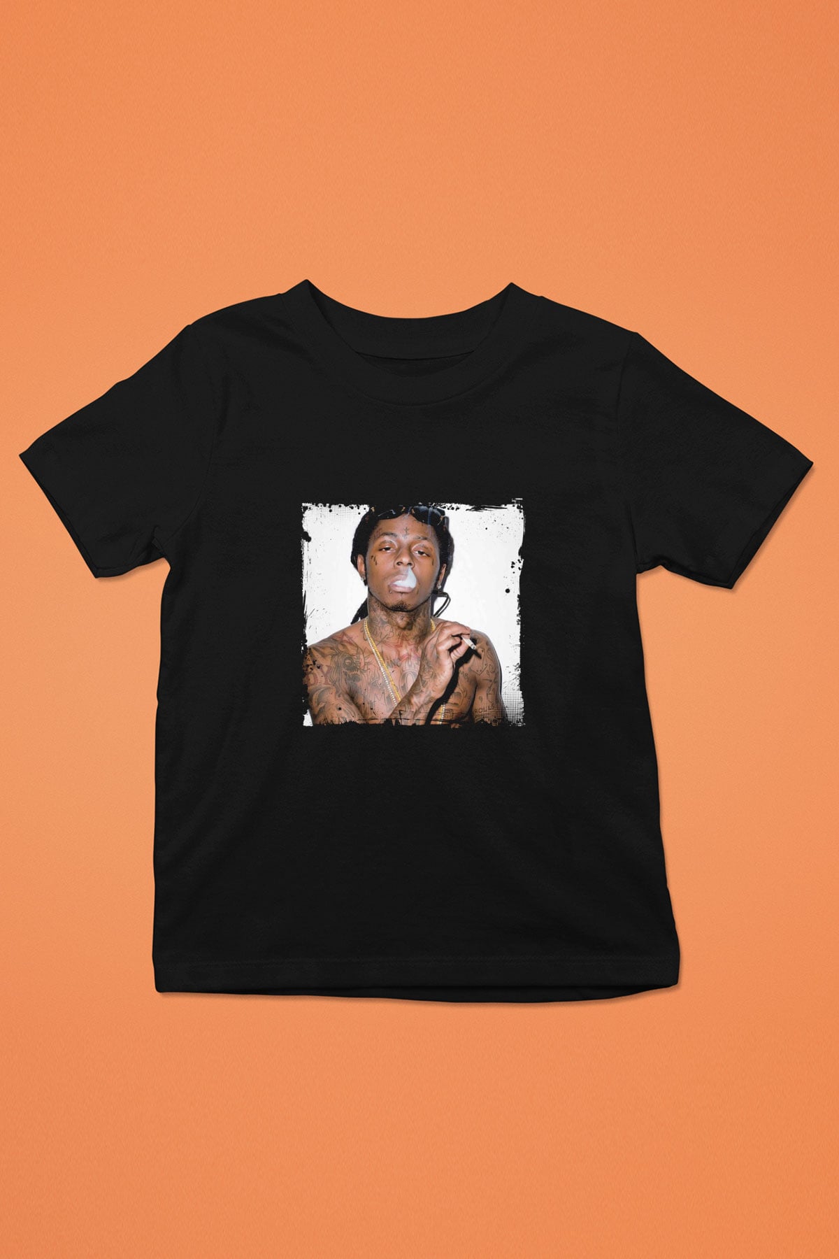 Lil Wayne Baskılı Unisex Siyah Çocuk Tişört