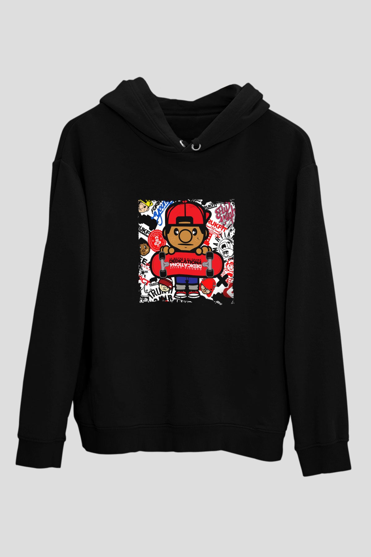 Lil Wayne Baskılı Unisex Siyah Hoodie