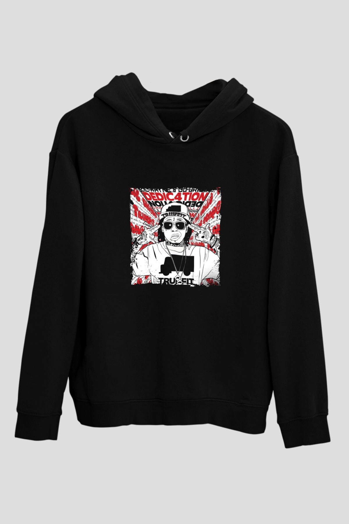 Lil Wayne Baskılı Unisex Siyah Hoodie