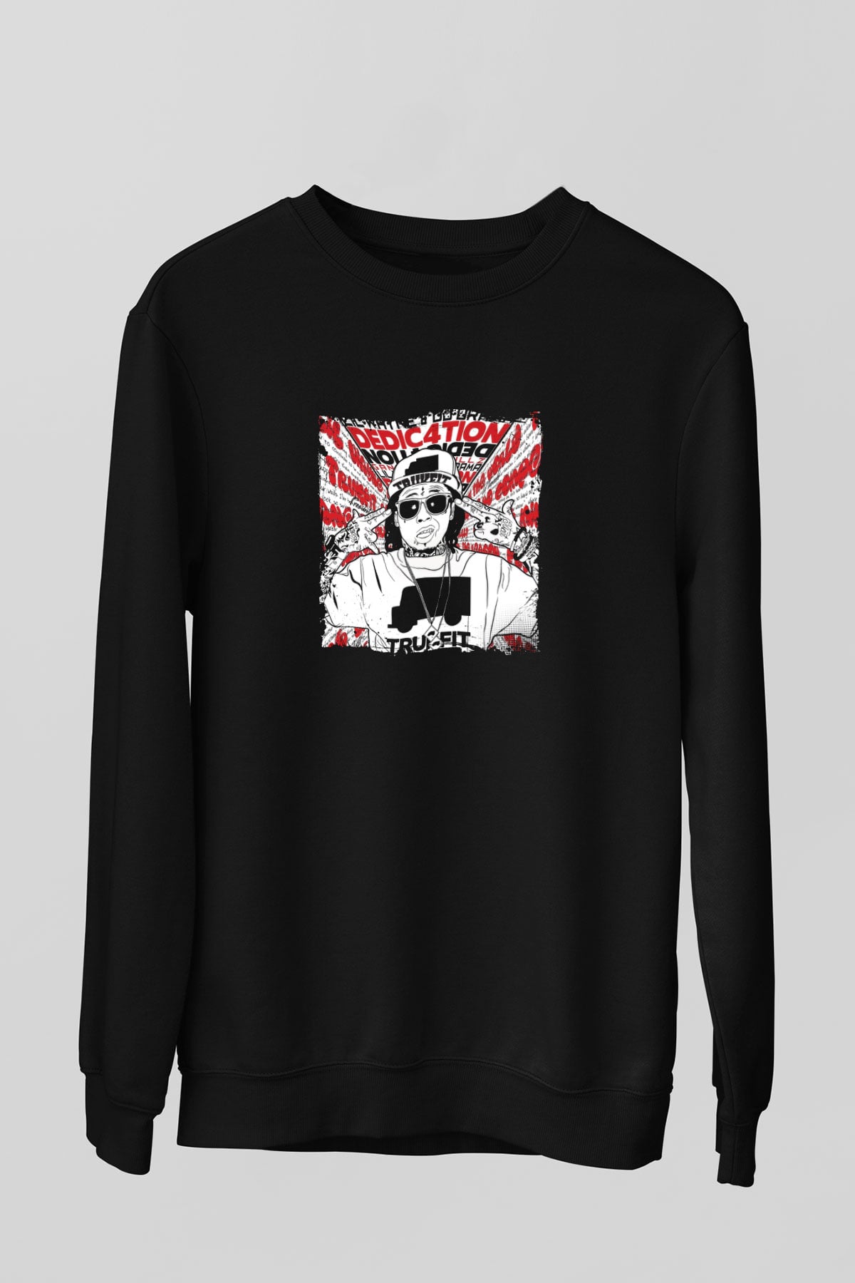 Lil Wayne Baskılı Unisex Siyah Sweatshirt