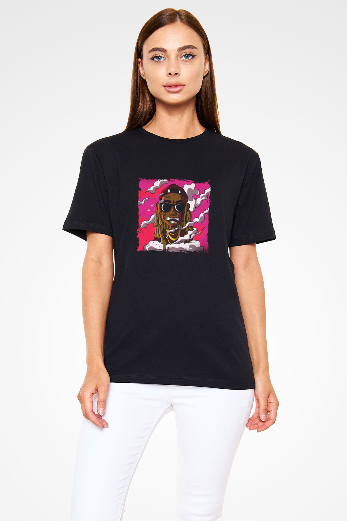Lil Wayne Baskılı Unisex Siyah Tişört