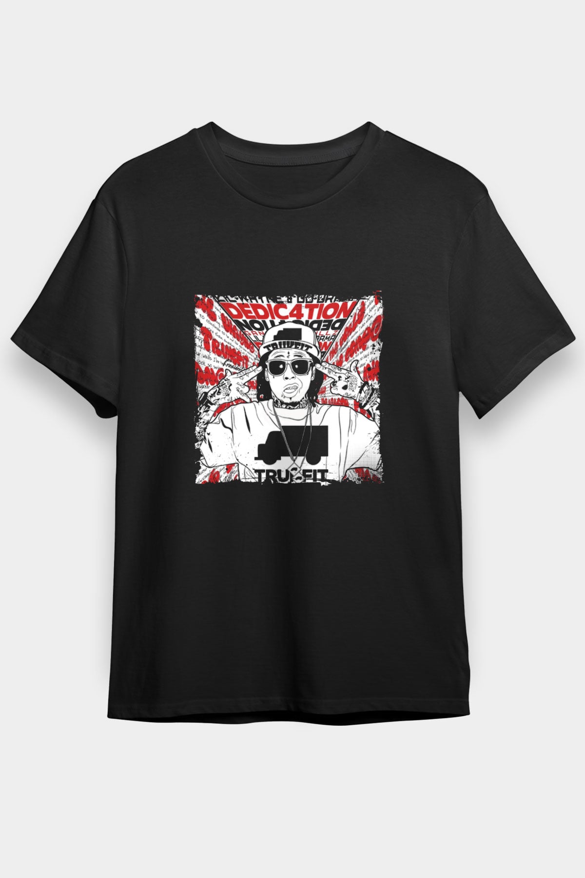 Lil Wayne Baskılı Unisex Siyah Tişört