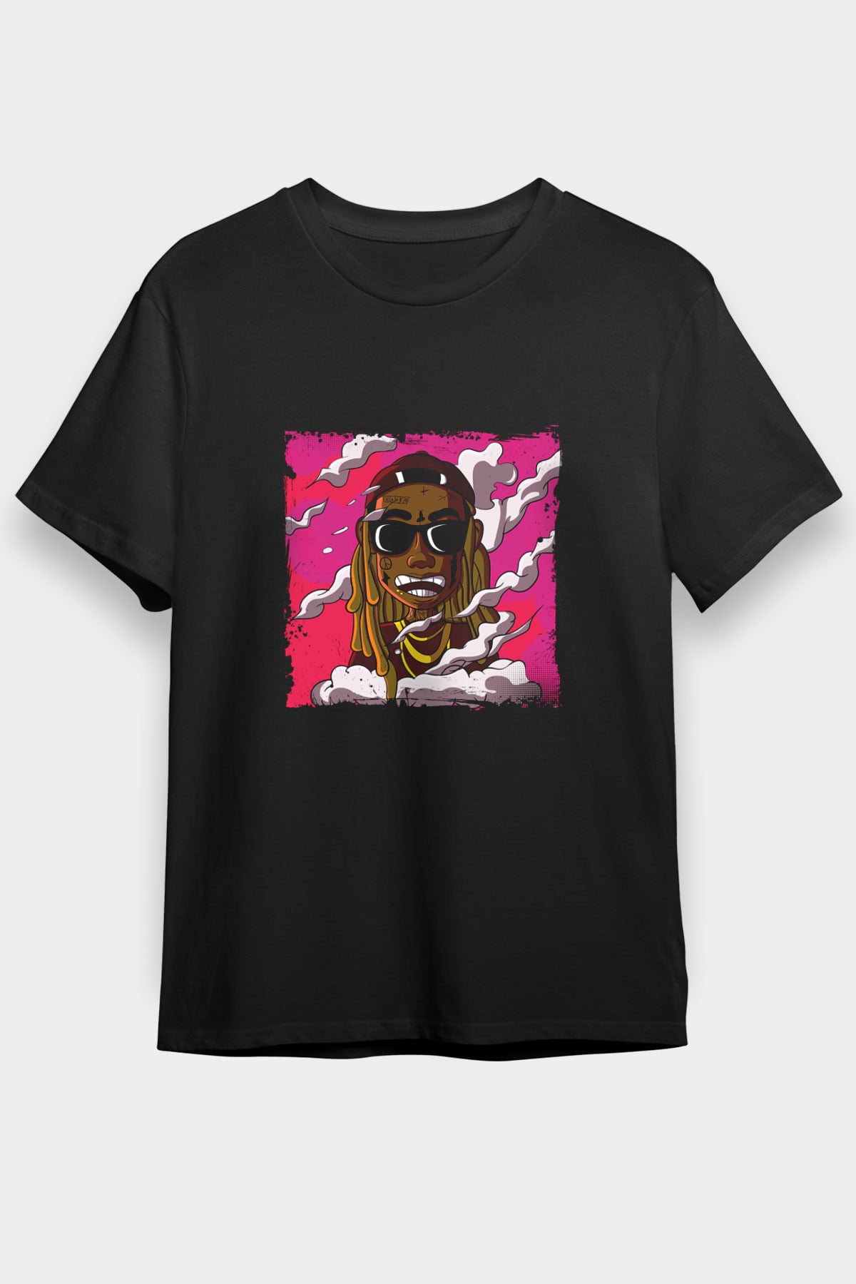 Lil Wayne Baskılı Unisex Siyah Tişört