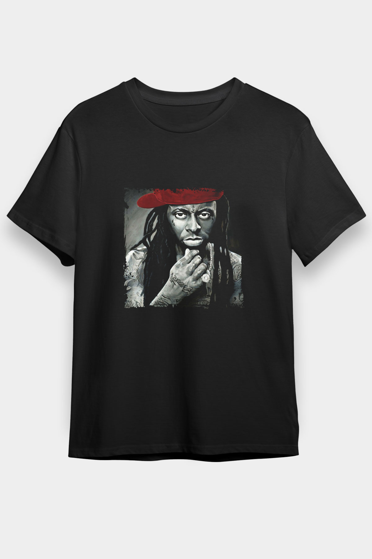Lil Wayne Baskılı Unisex Siyah Tişört