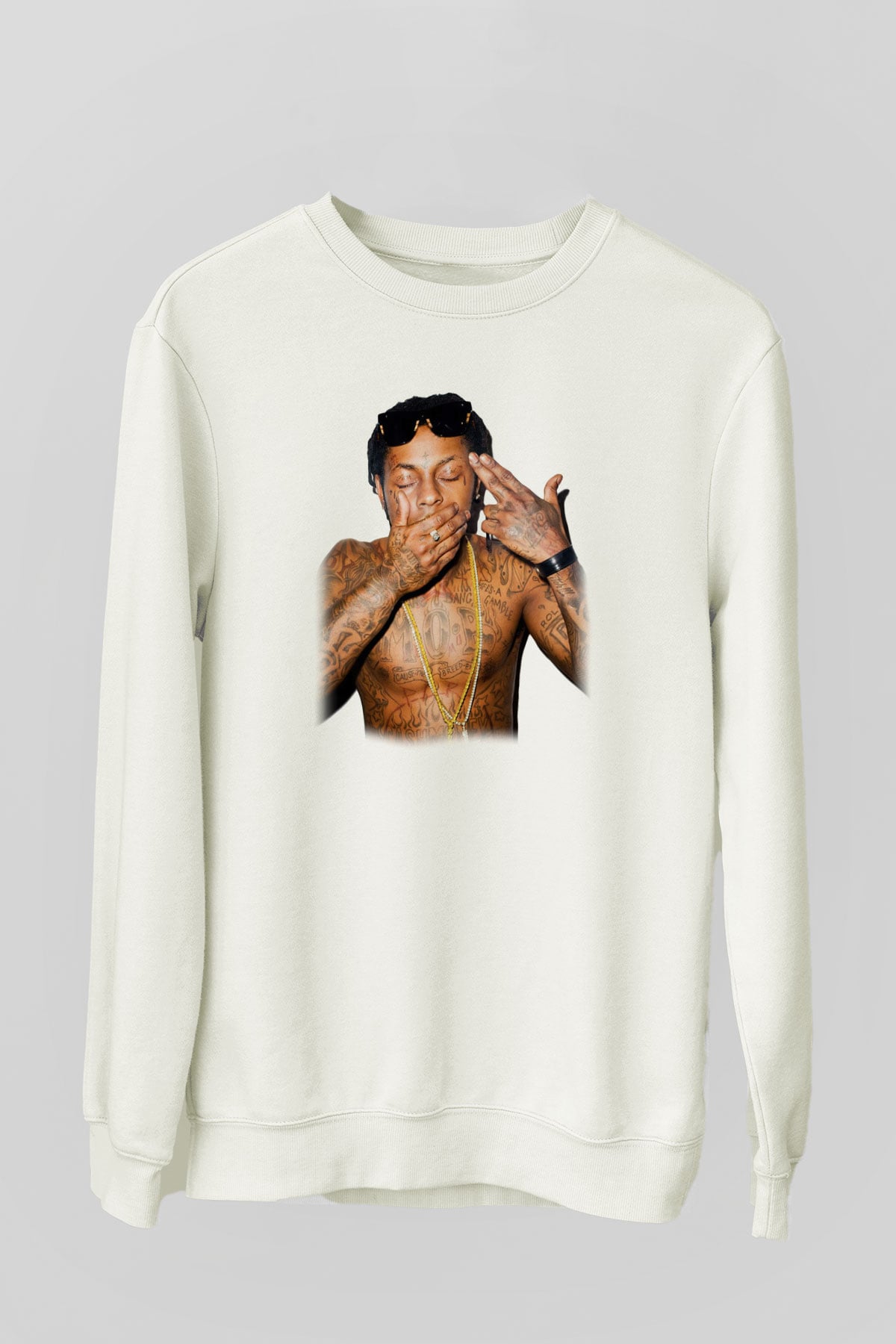 Lil Wayne Beyaz Unisex Sweatshirt