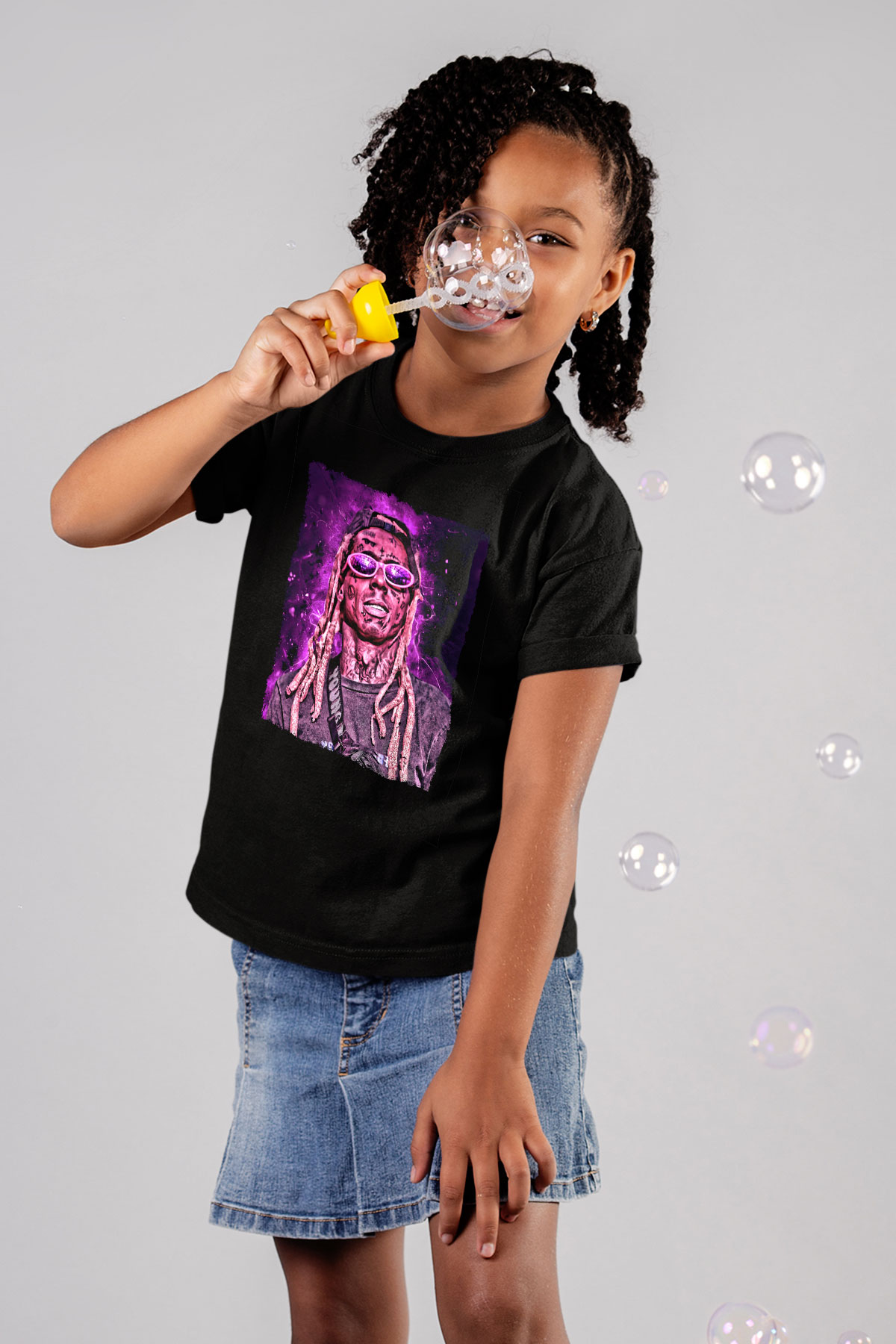 Lil Wayne Siyah Unisex Çocuk Tişört