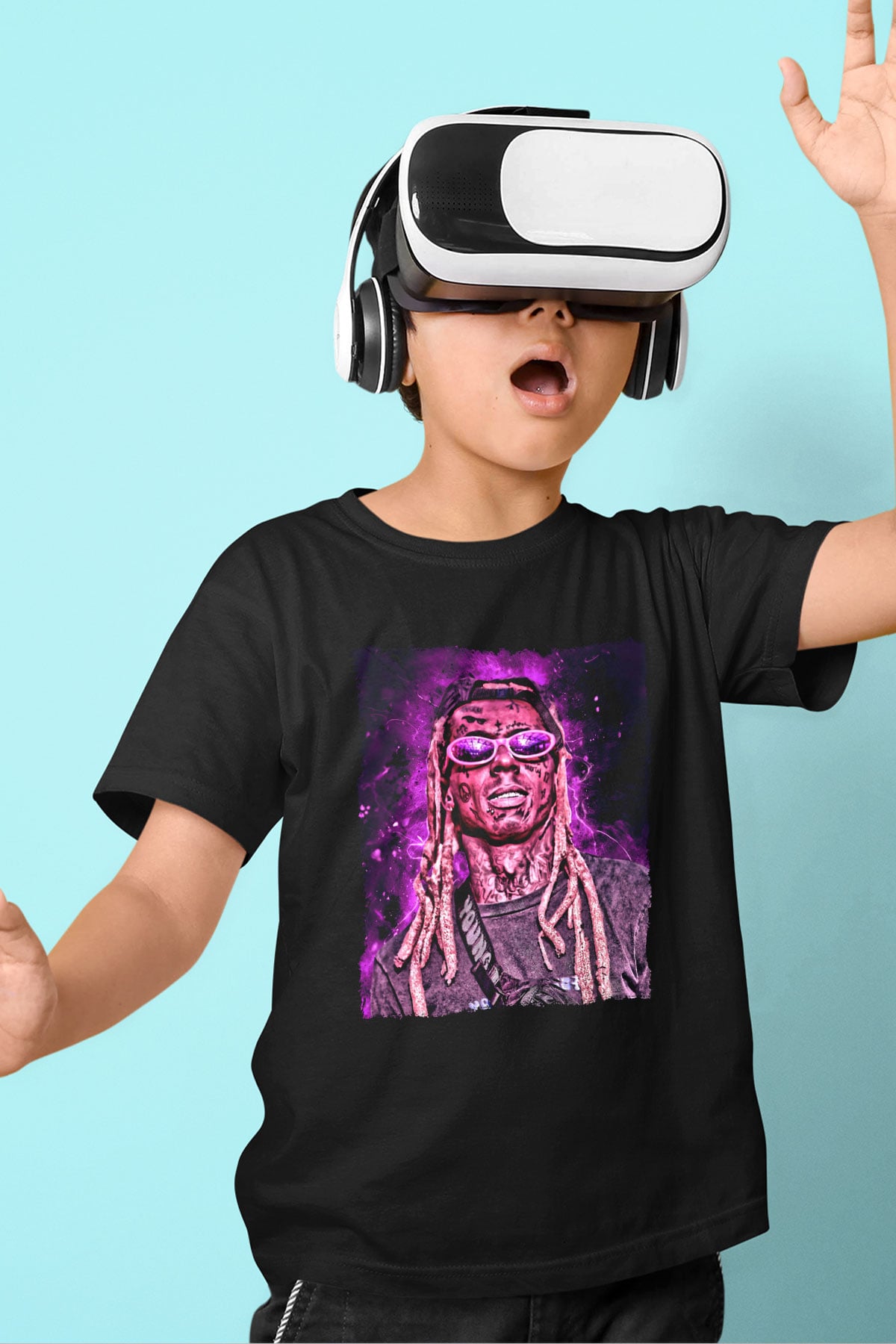 Lil Wayne Siyah Unisex Çocuk Tişört