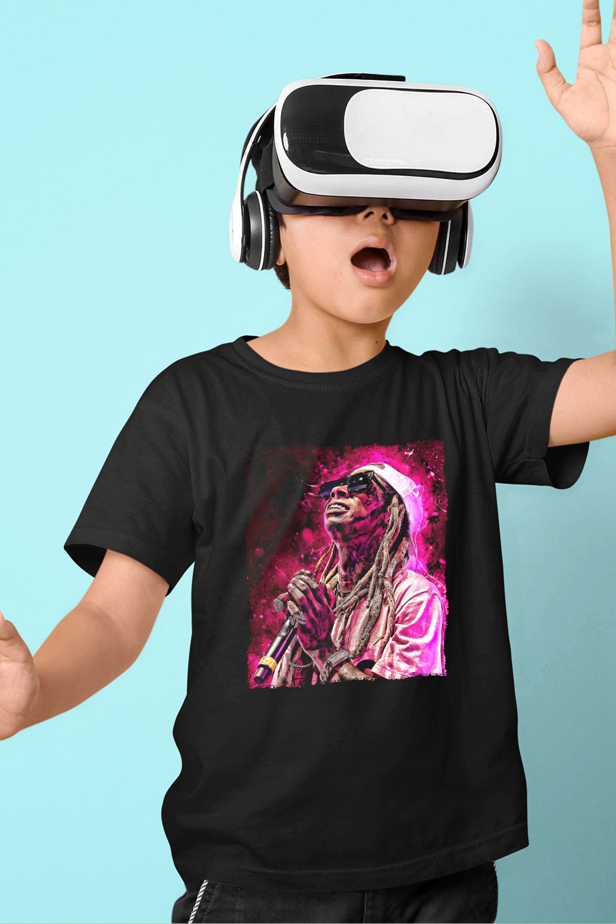 Lil Wayne Siyah Unisex Çocuk Tişört