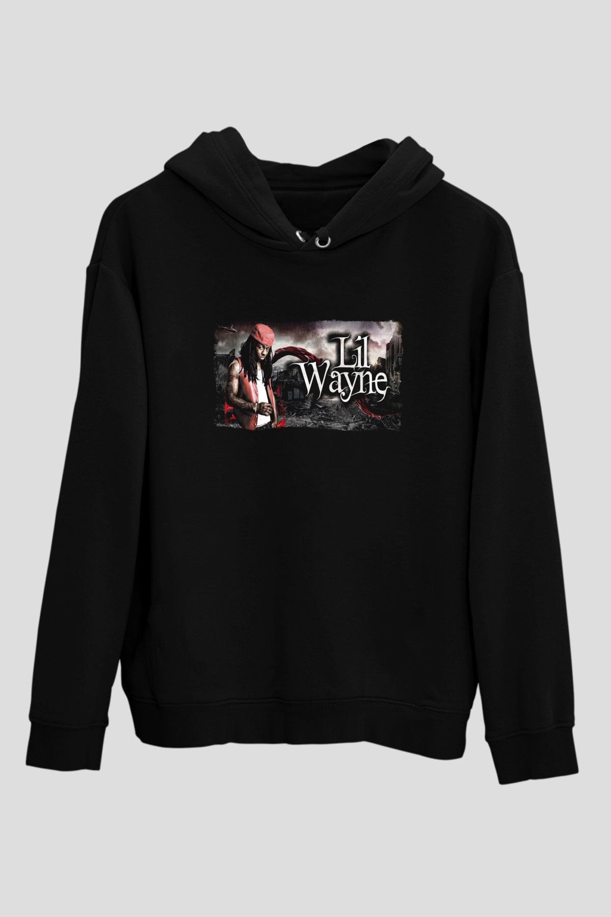 Lil Wayne Siyah Unisex Kapüşonlu Sweatshirt