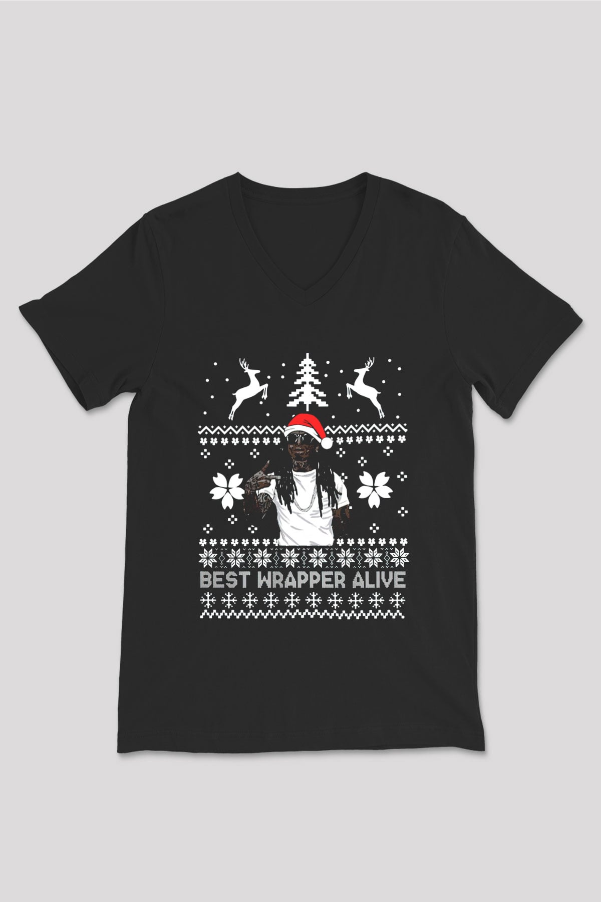 Lil Wayne Siyah Unisex V Yaka Tişört