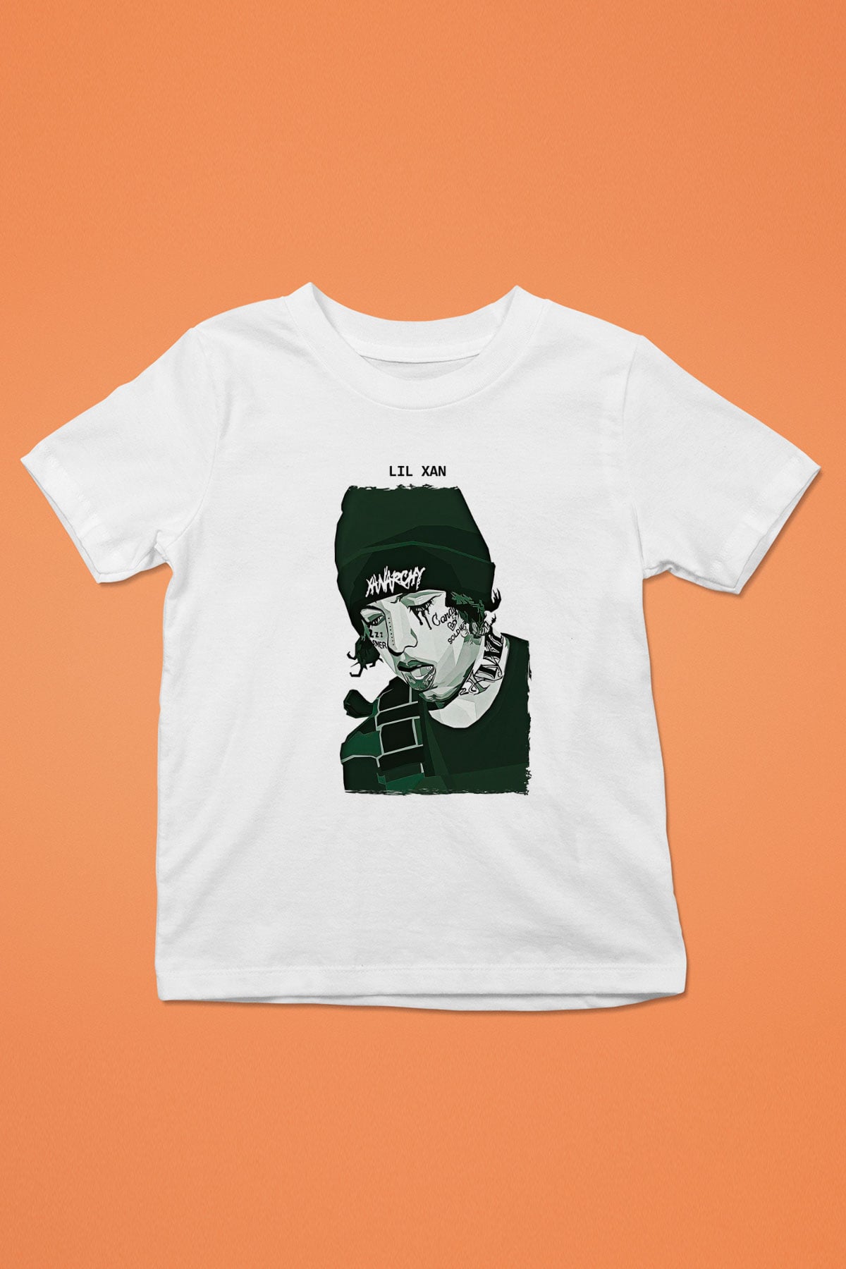 Lil Xan Baskılı Beyaz Unisex Beyaz Çocuk Tişört - Tshirt