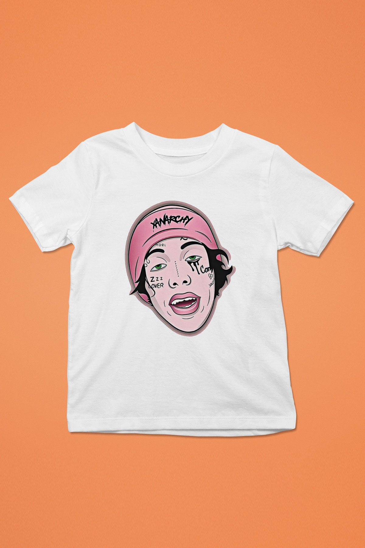 Lil Xan Baskılı Beyaz Unisex Beyaz Çocuk Tişört - Tshirt