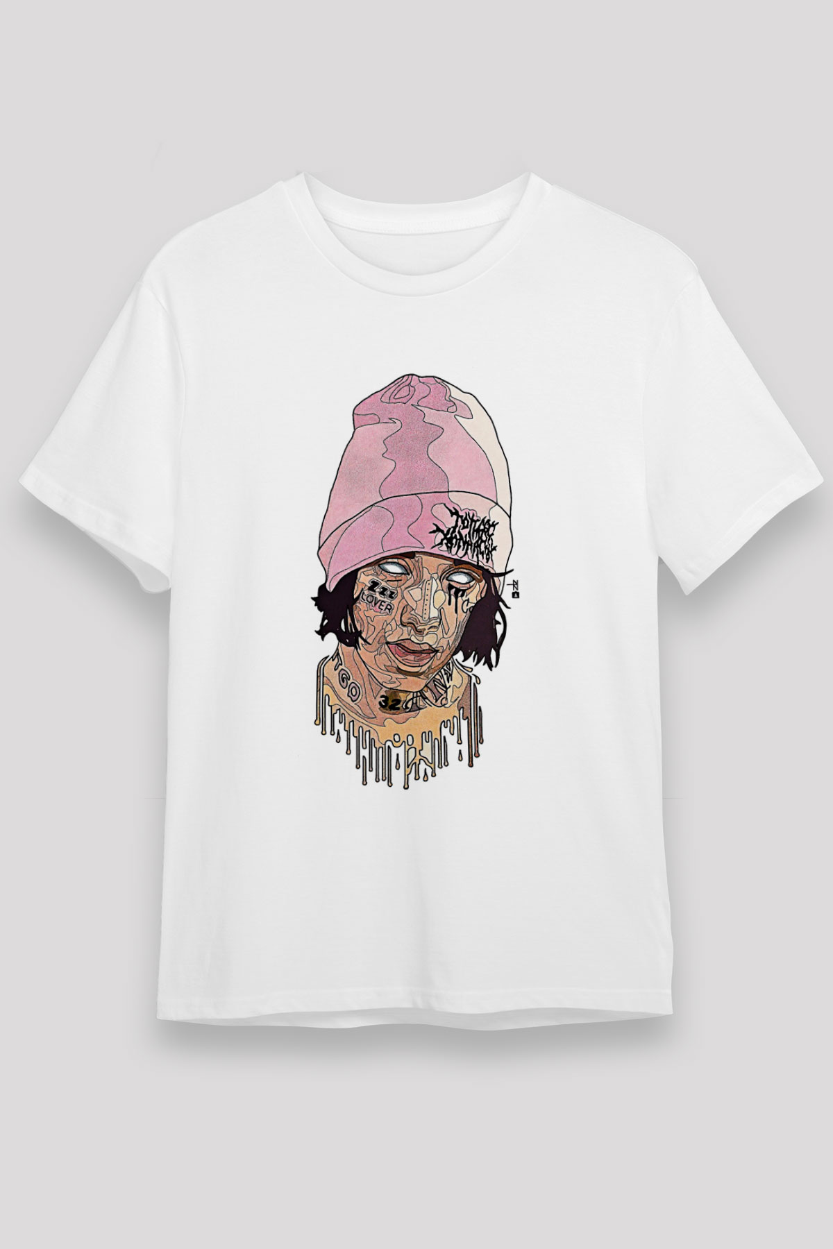 Lil Xan Baskılı Unisex Beyaz Tişört - Tshirt