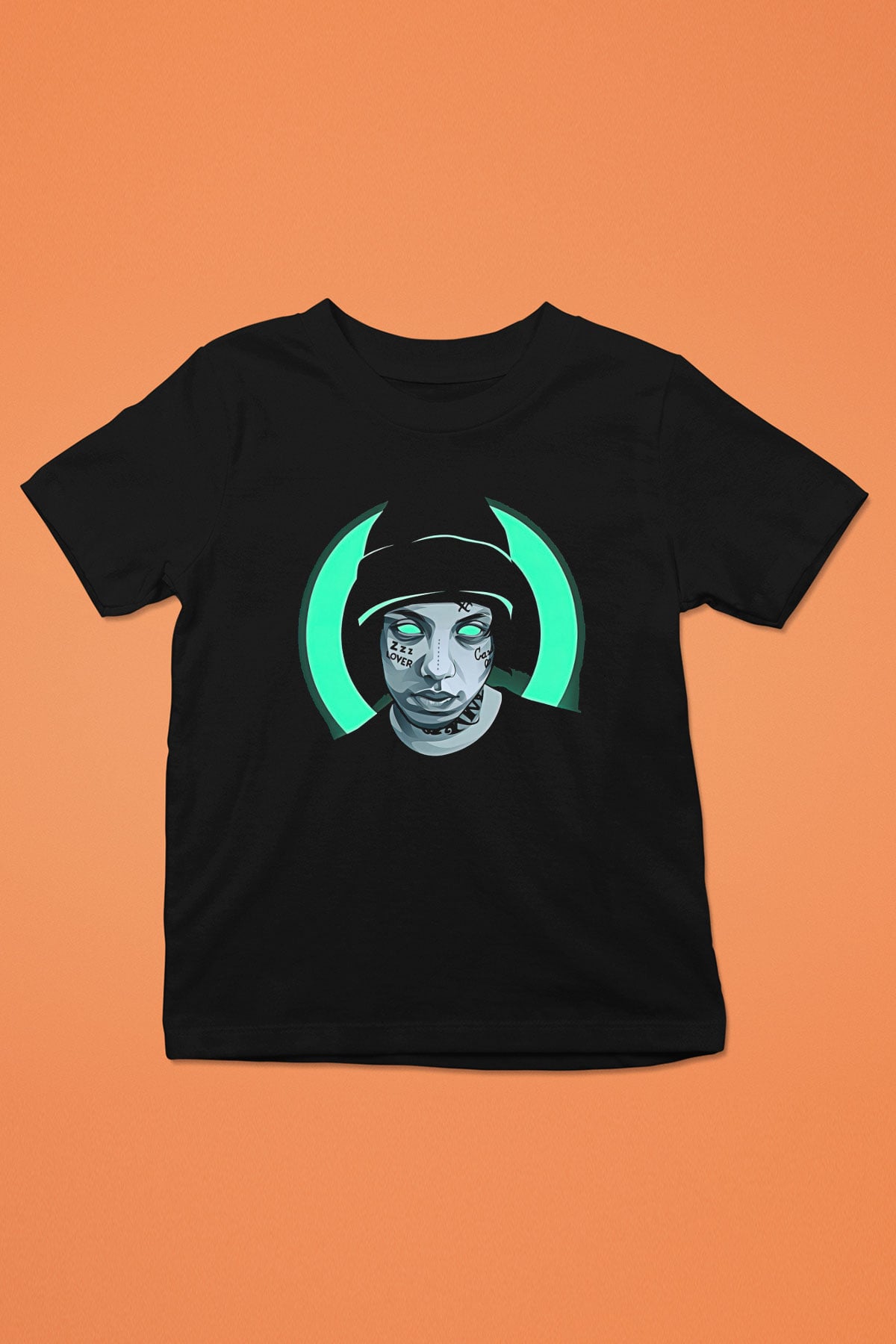 Lil Xan Baskılı Unisex Siyah Çocuk Tişört - Tshirt
