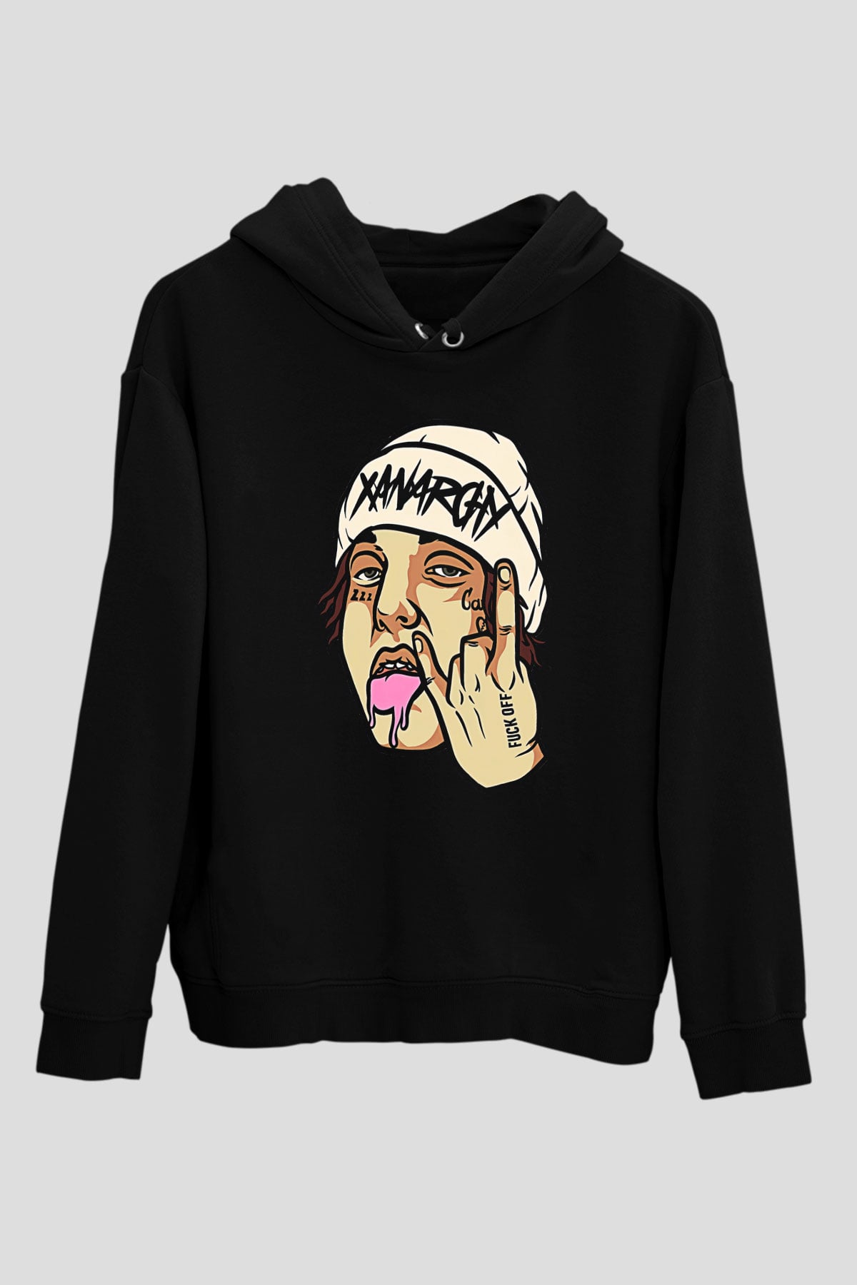 Lil Xan Baskılı Unisex Siyah Hoodie