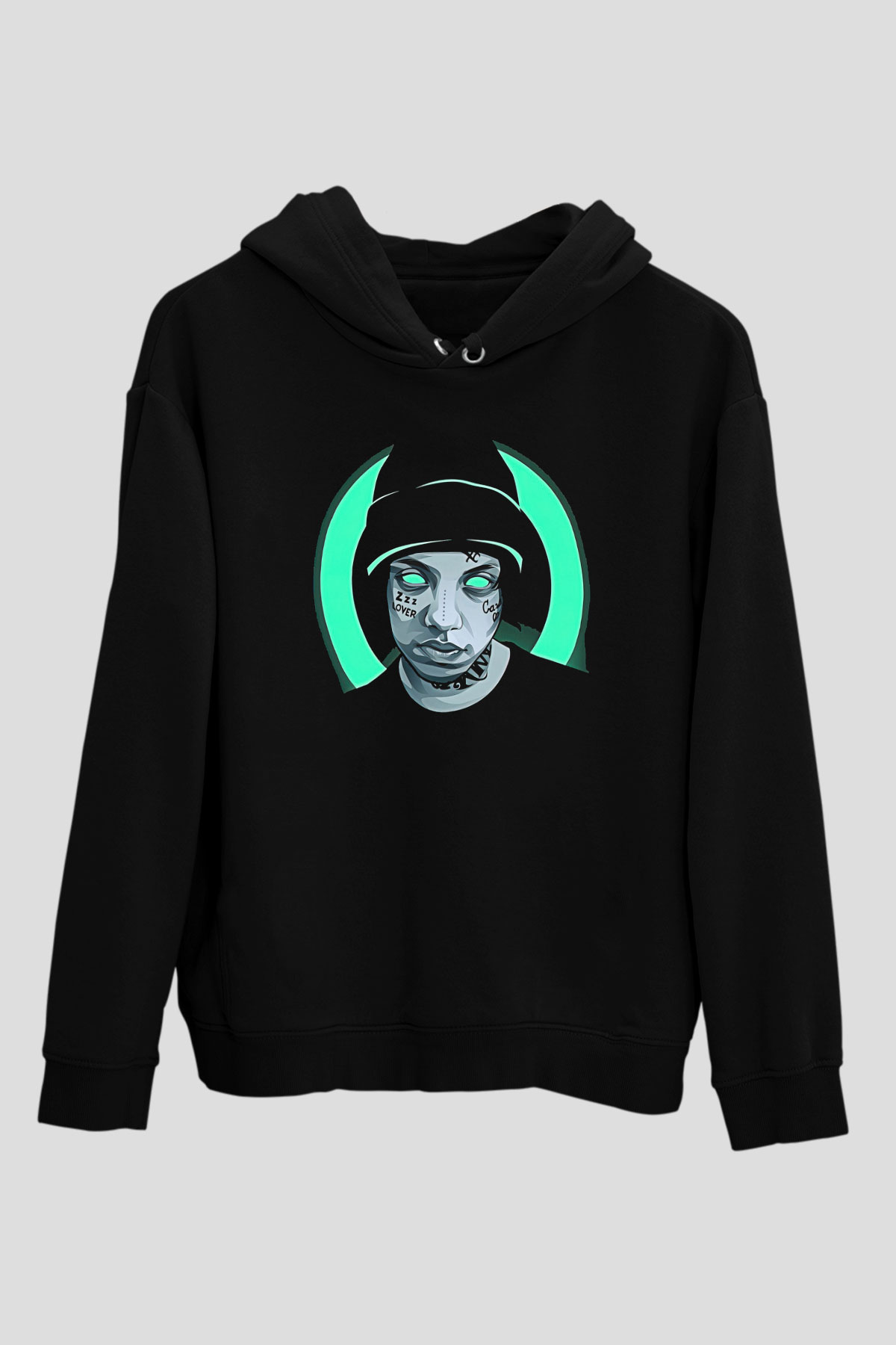 Lil Xan Baskılı Unisex Siyah Hoodie