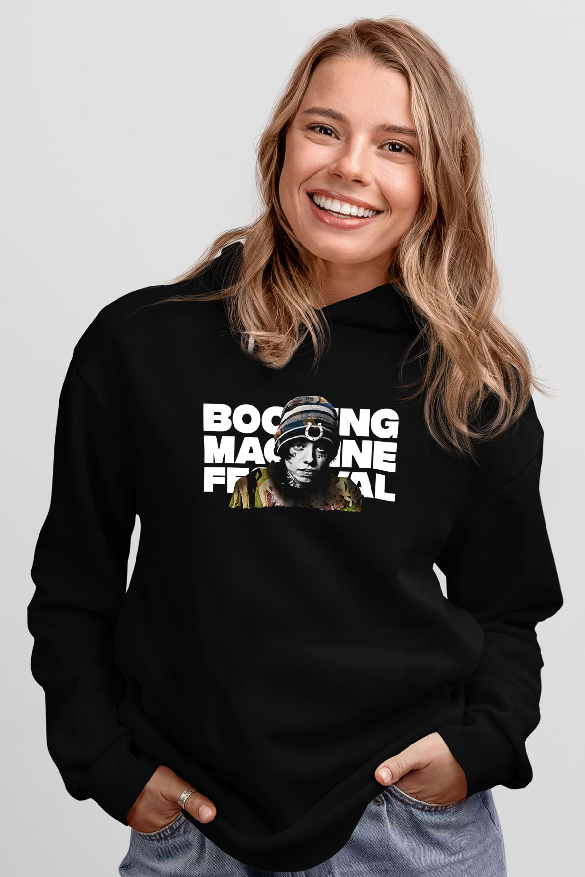 Lil Xan Baskılı Unisex Siyah Hoodie