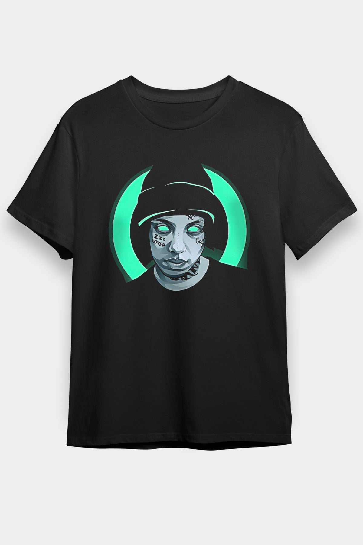 Lil Xan Baskılı Unisex Siyah Tişört - Tshirt