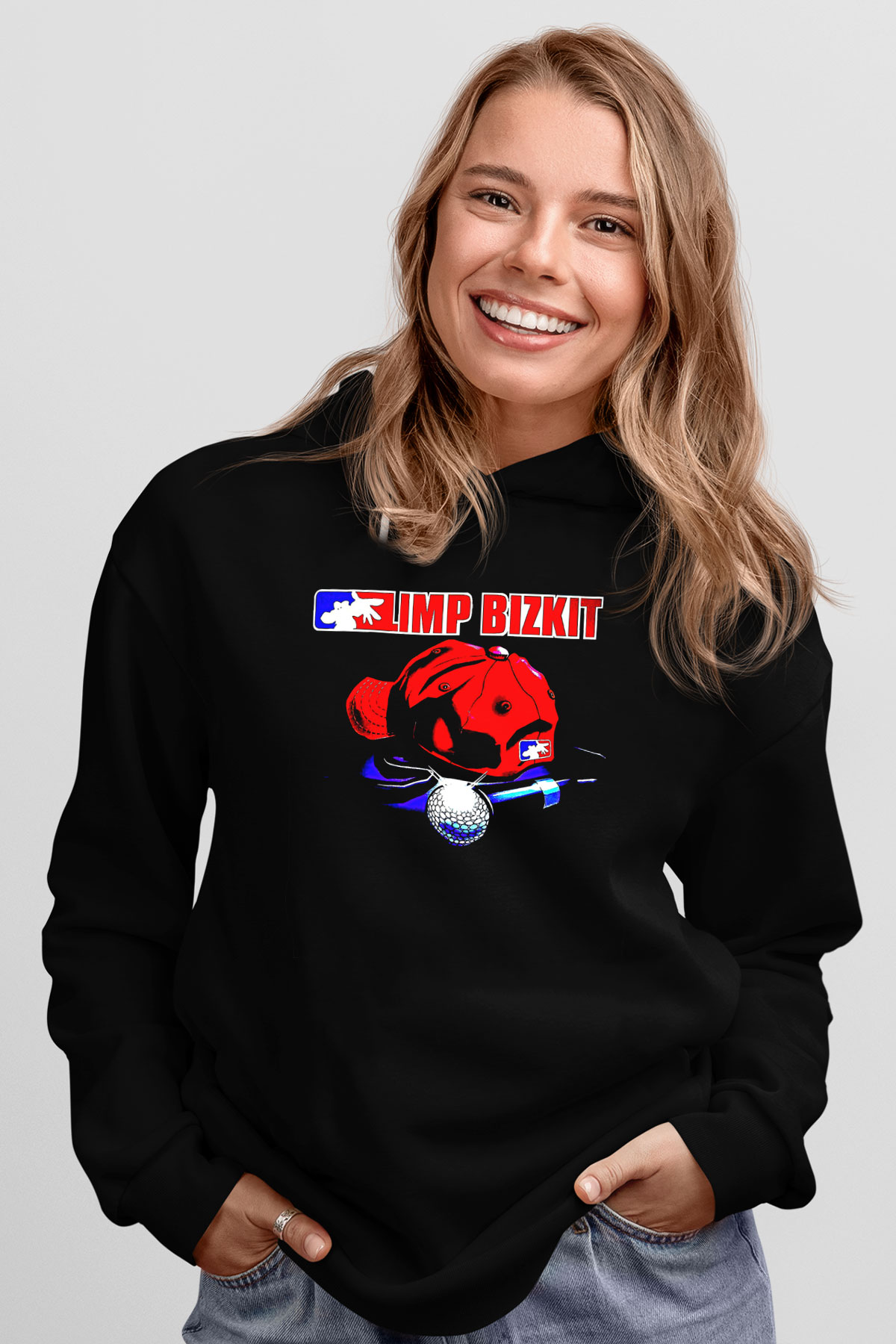 Limp Bizkit Baskılı Unisex Siyah Kapüşonlu Sweatshirt