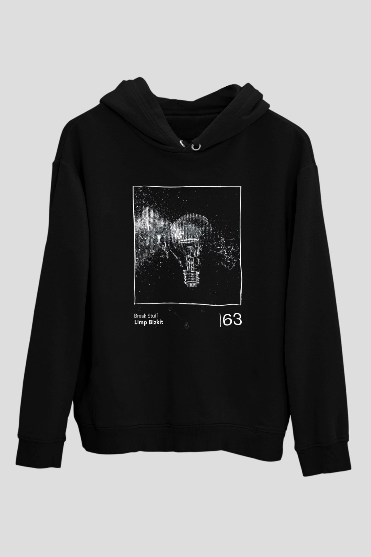 Limp Bizkit Baskılı Unisex Siyah Kapüşonlu Sweatshirt