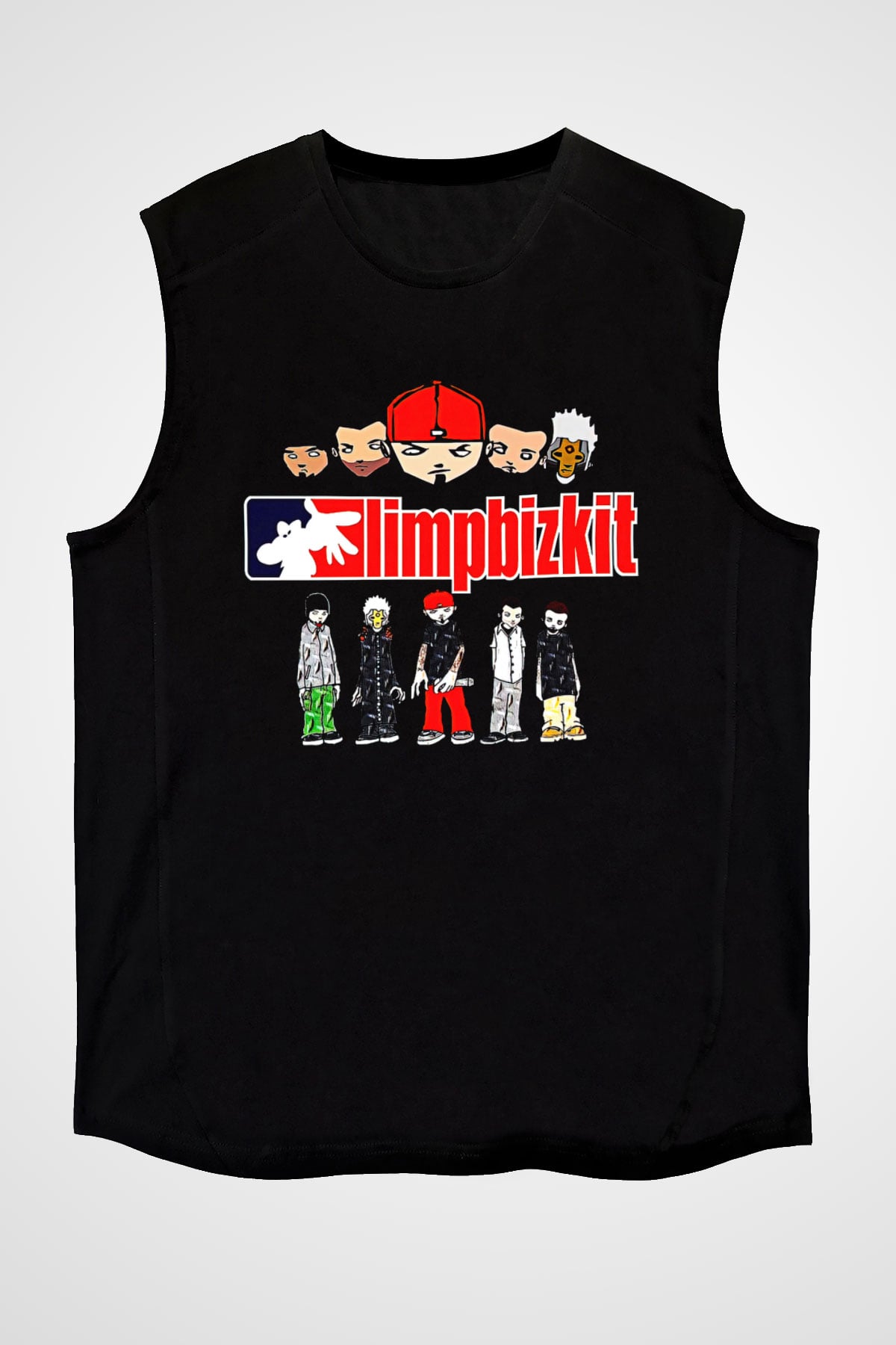 Limp Bizkit Baskılı Unisex Siyah Kolsuz Tişört - Tshirt
