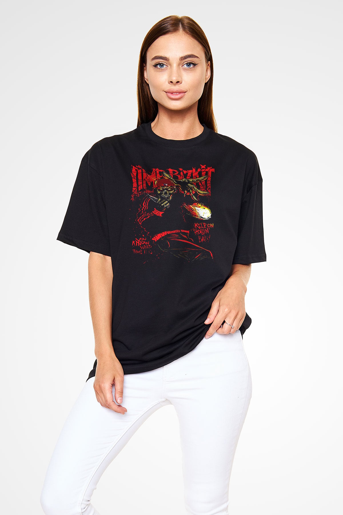 Limp Bizkit Baskılı Unisex Siyah Oversize Tişört - Tshirt