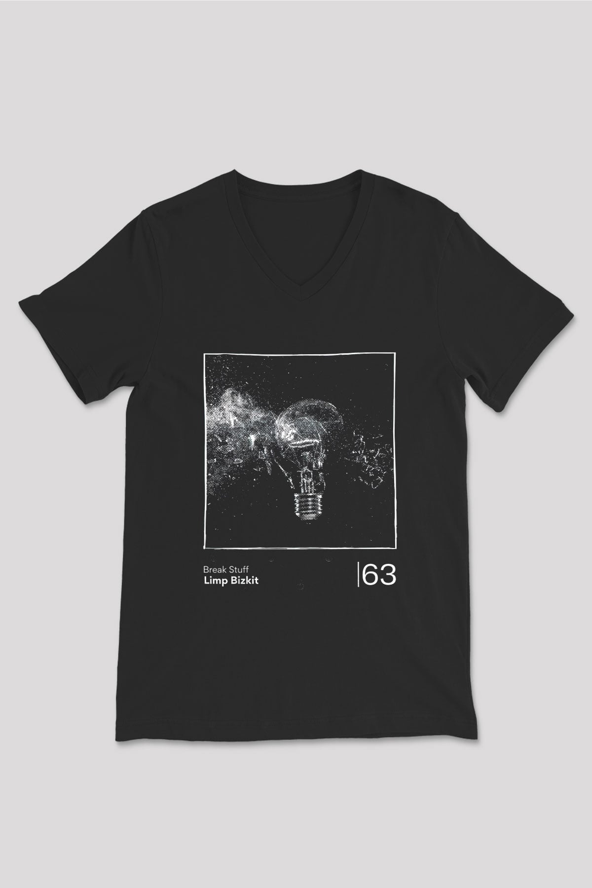 Limp Bizkit Baskılı Unisex Siyah V Yaka Tişört - Tshirt