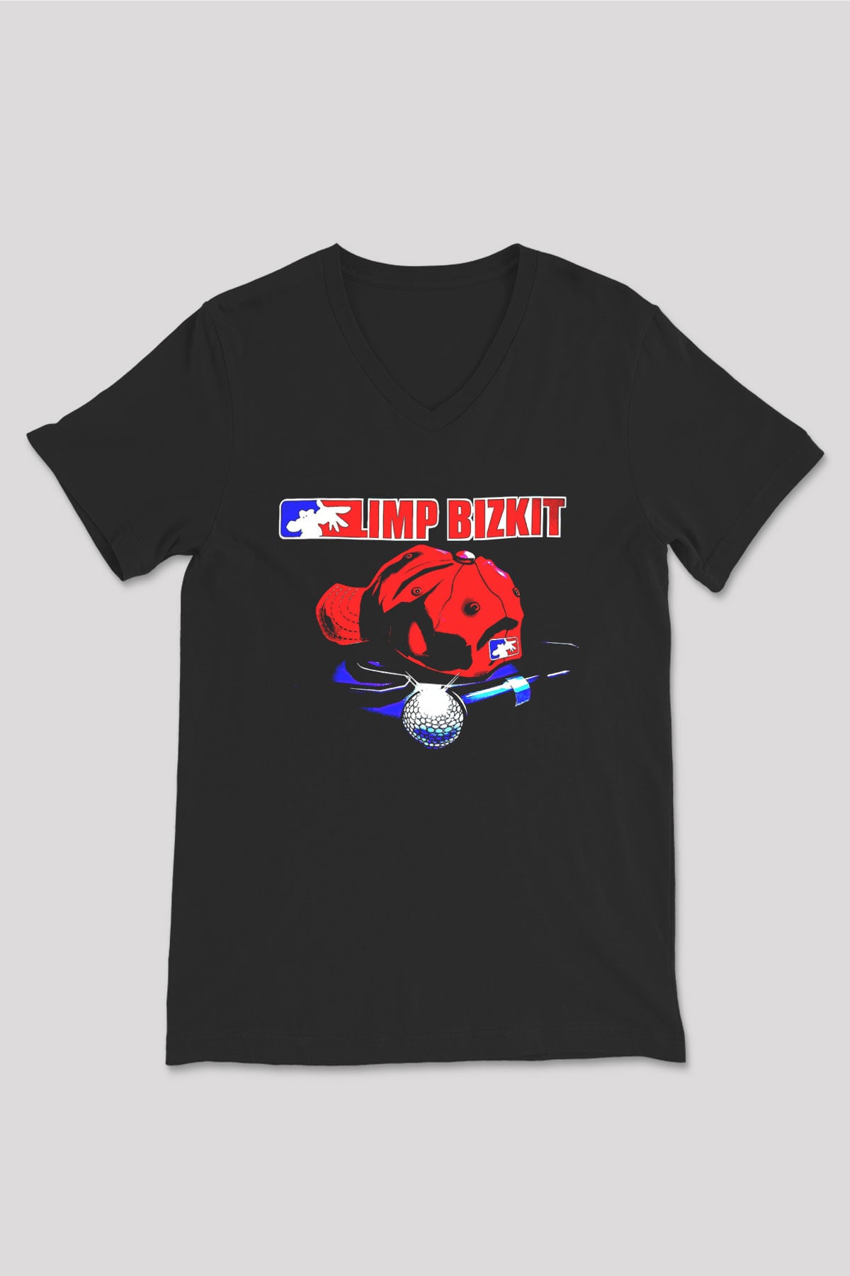 Limp Bizkit Baskılı Unisex Siyah V Yaka Tişört - Tshirt