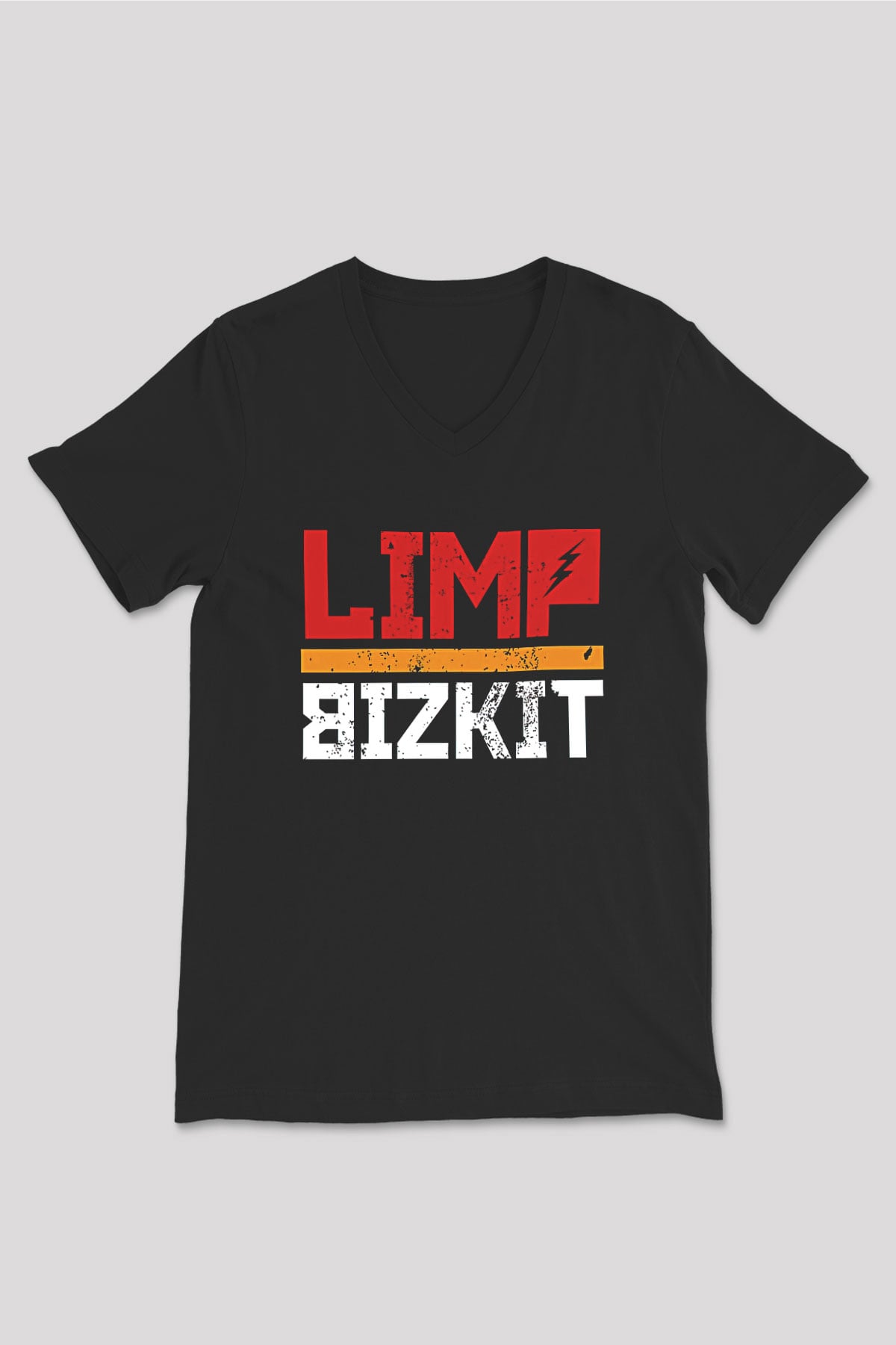Limp Bizkit Baskılı Unisex Siyah V Yaka Tişört - Tshirt